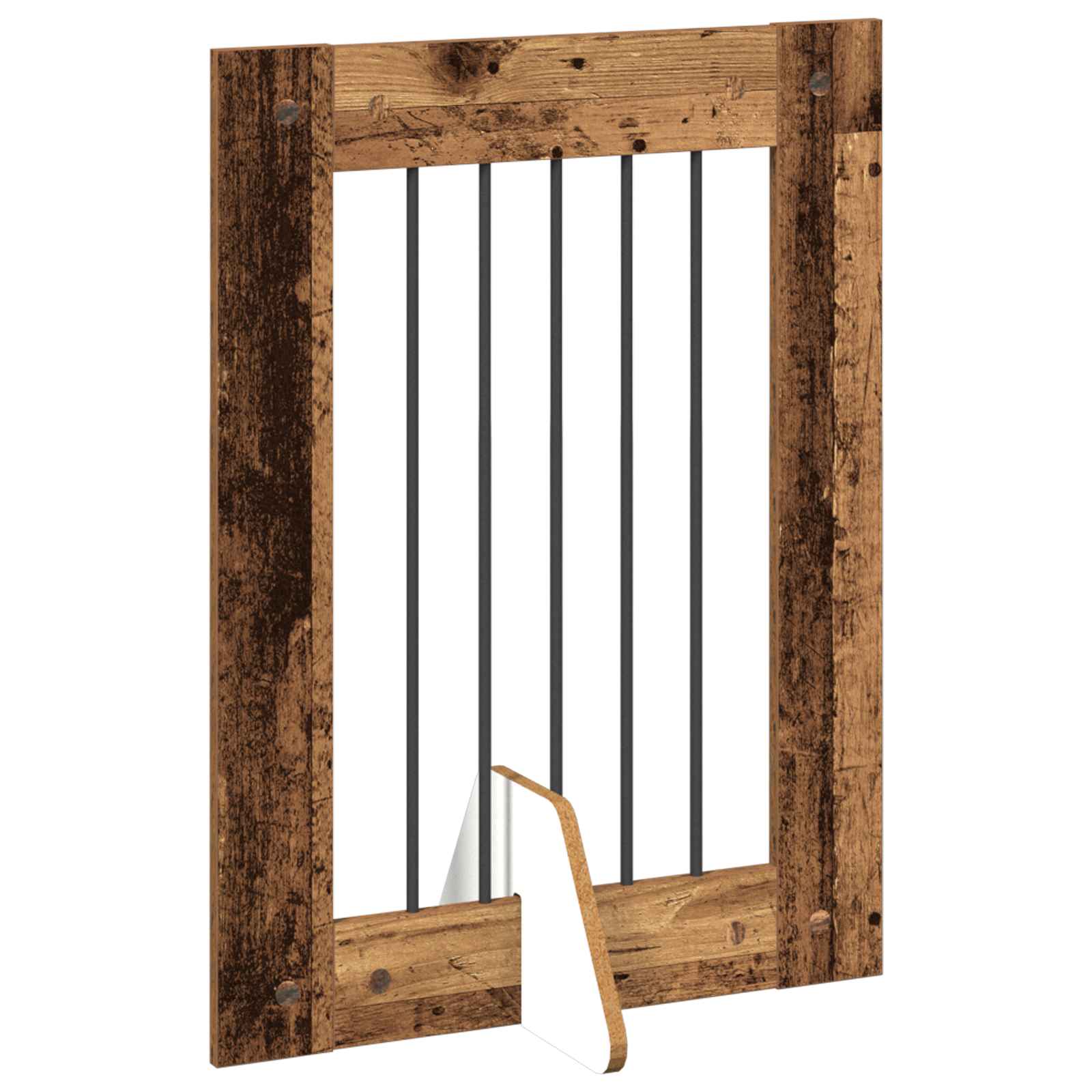Vrata za pse s postoljem 4 pcs Staro drvo 60 x 80 cm
