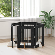 Vrata za pse s postoljem 6 pcs Crni hrast 60 x 80 cm