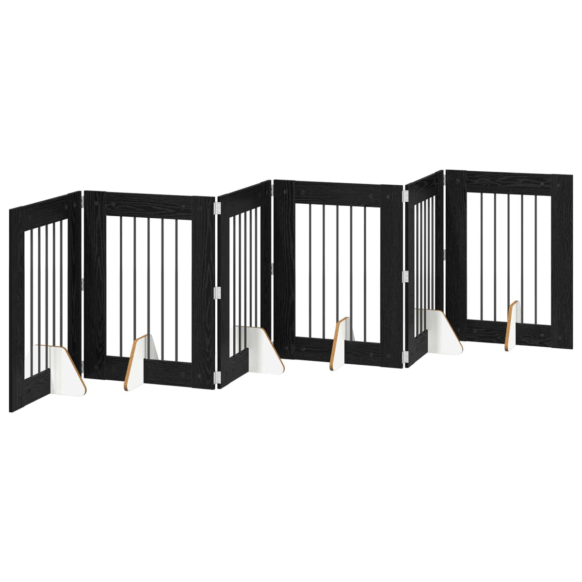 Vrata za pse s postoljem 6 pcs Crni hrast 60 x 80 cm