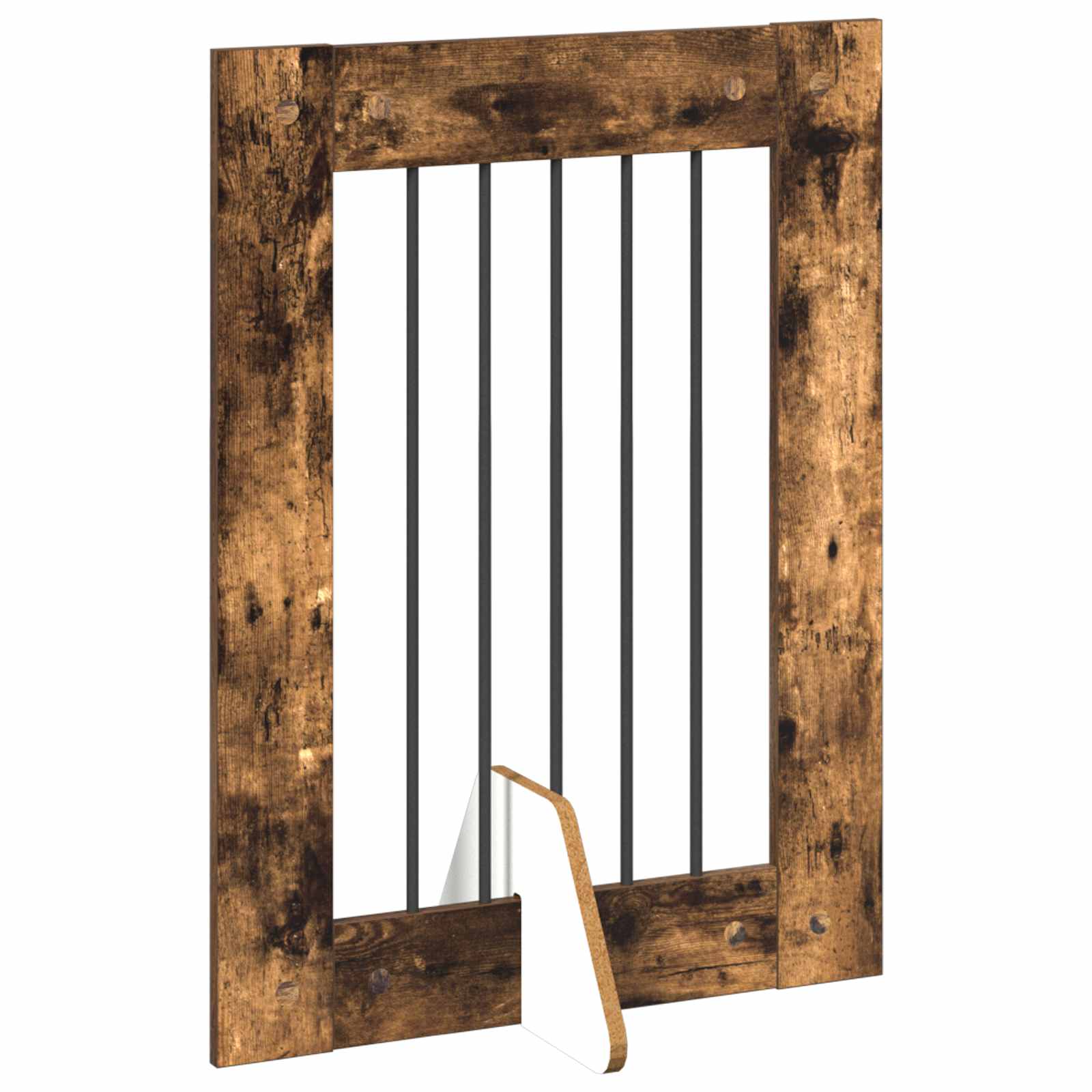 Vrata za pse s postoljem 6 pcs Dimljeni hrast 60 x 80 cm