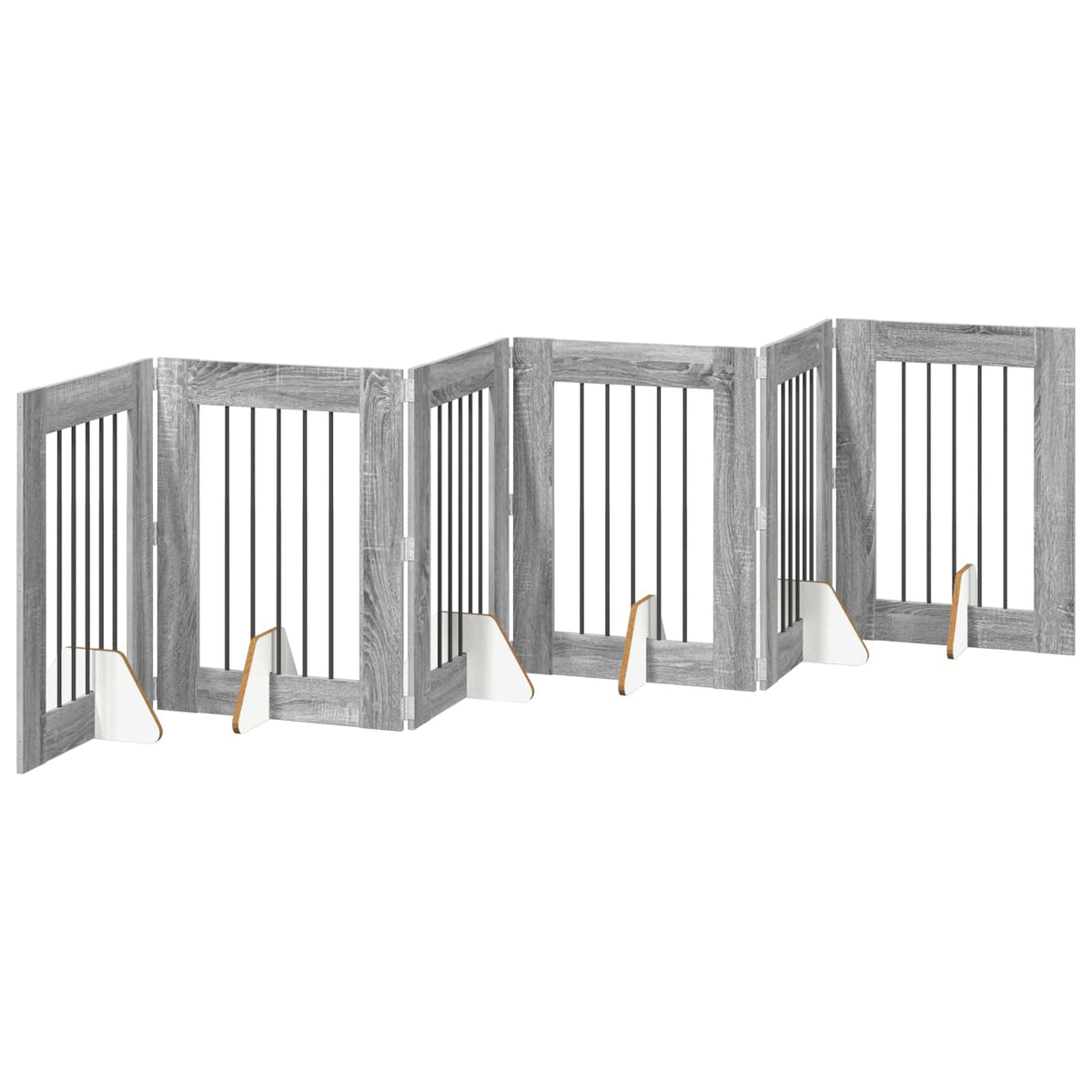 Vrata za pse s postoljem 6 pcs Siva sonoma 60 x 80 cm