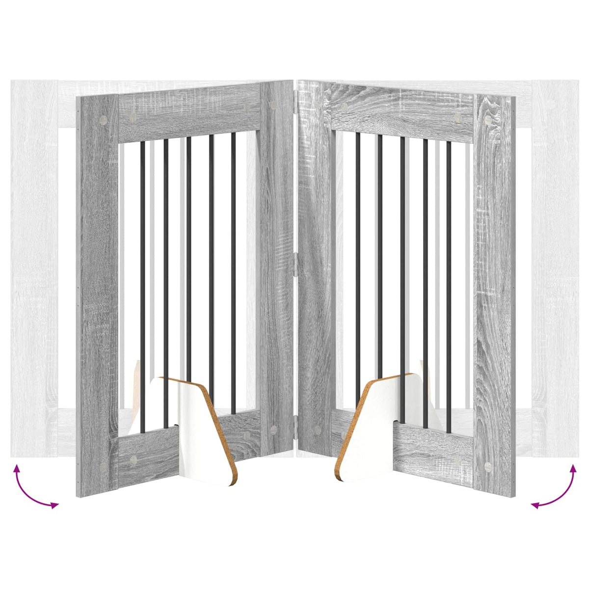 Vrata za pse s postoljem 6 pcs Siva sonoma 60 x 80 cm
