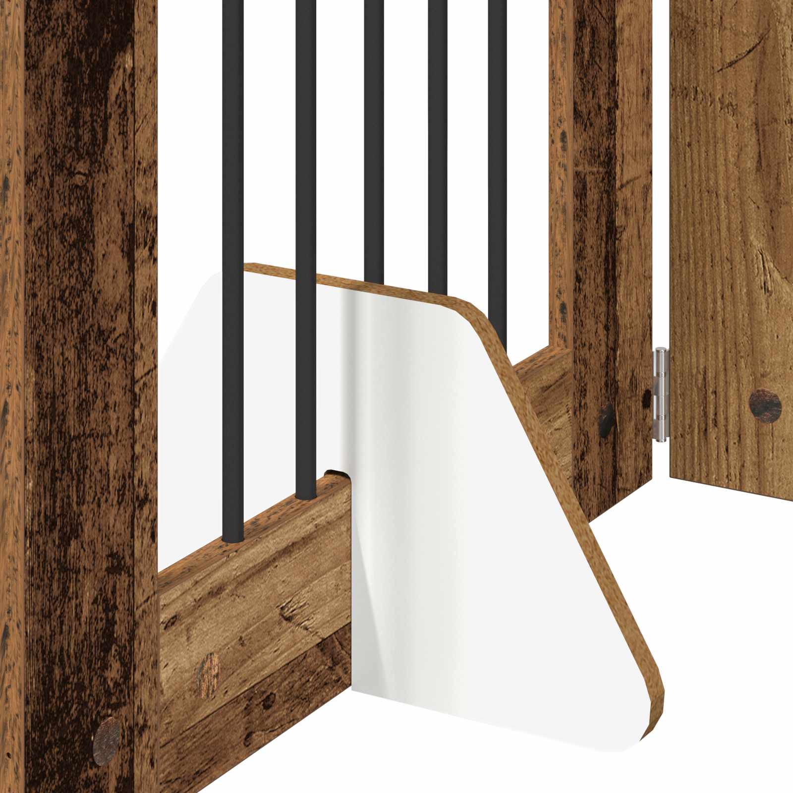 Vrata za pse s postoljem 6 pcs Staro drvo 60 x 80 cm