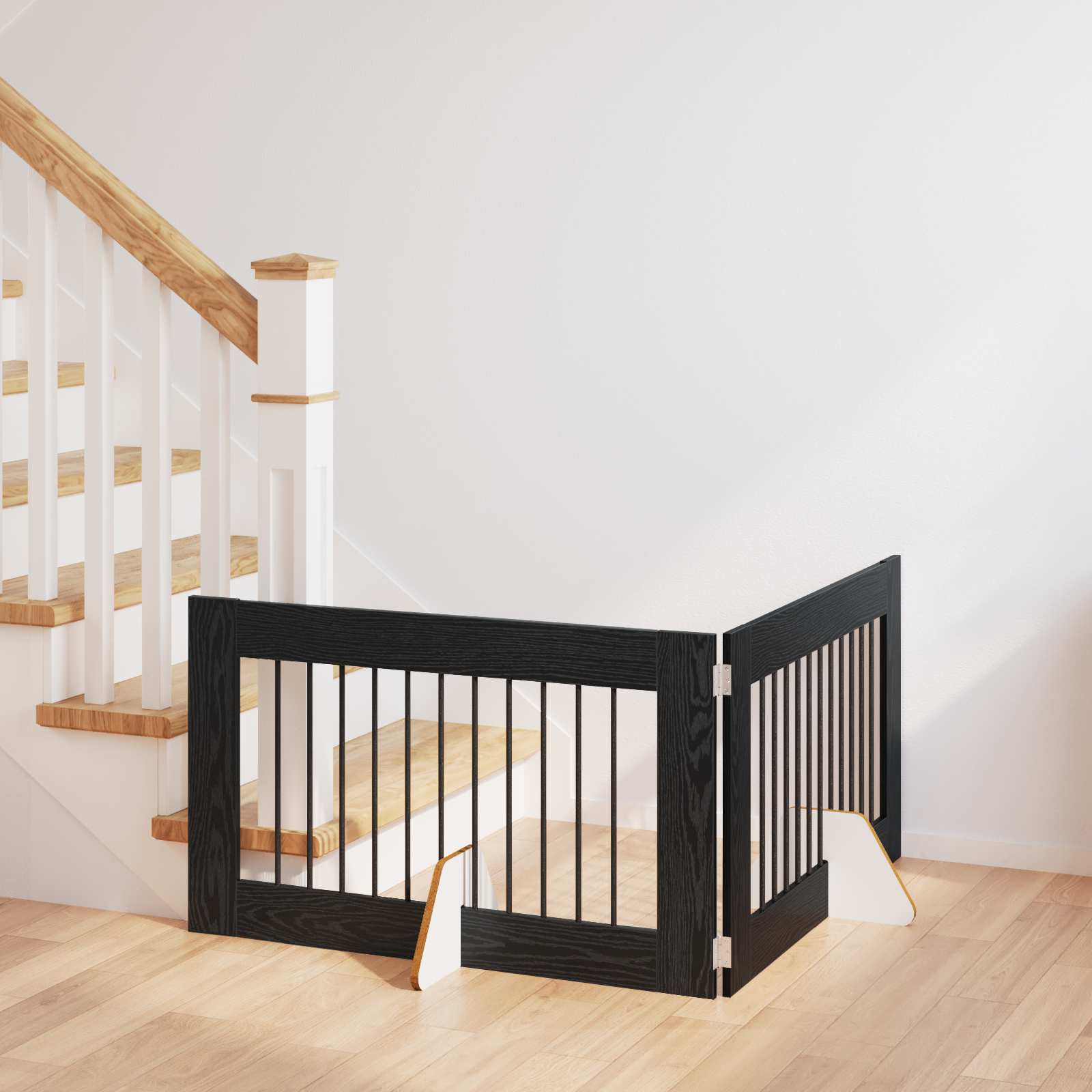 Vrata za pse s postoljem 2 pcs Crni hrast 100 x 60 cm