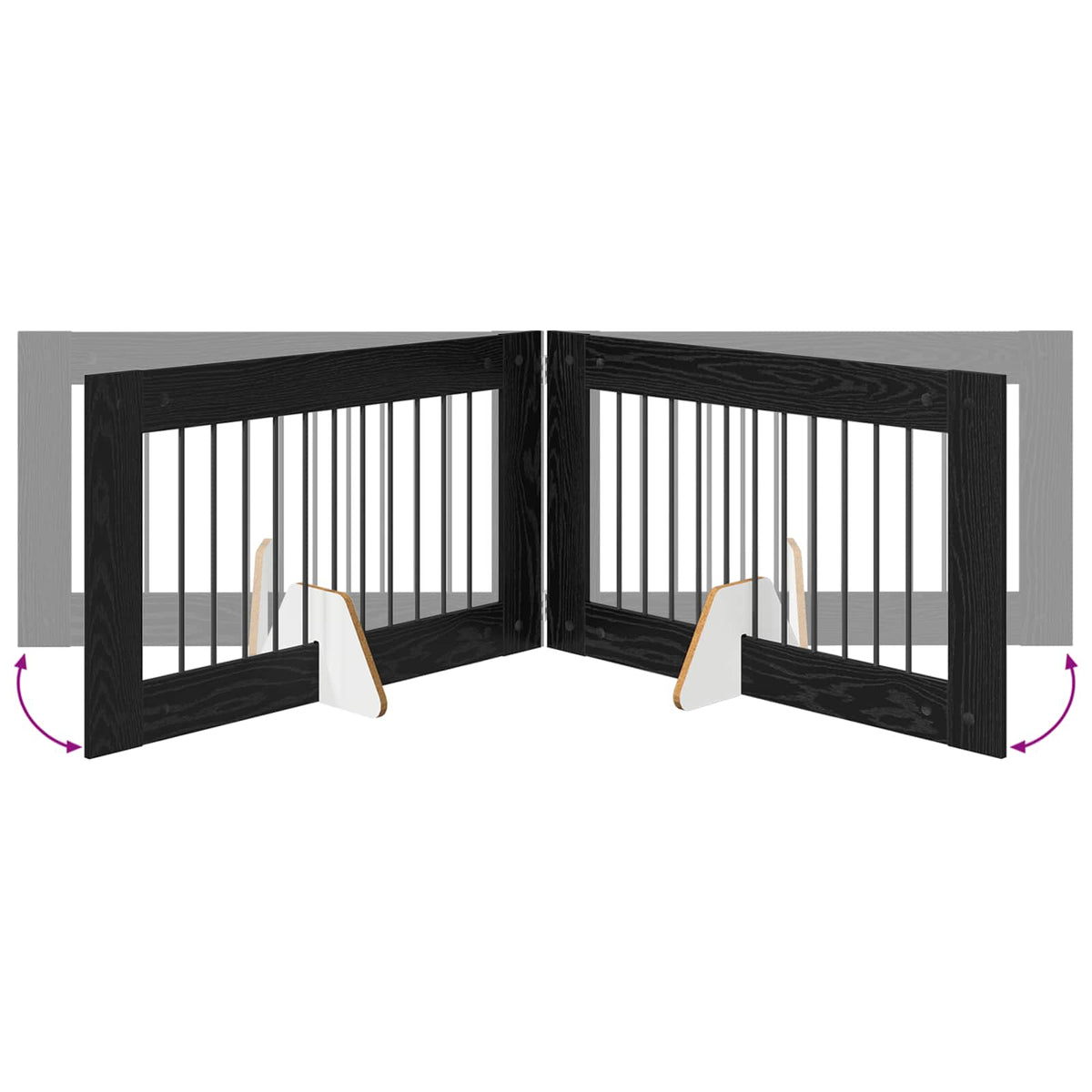 Vrata za pse s postoljem 2 pcs Crni hrast 100 x 60 cm
