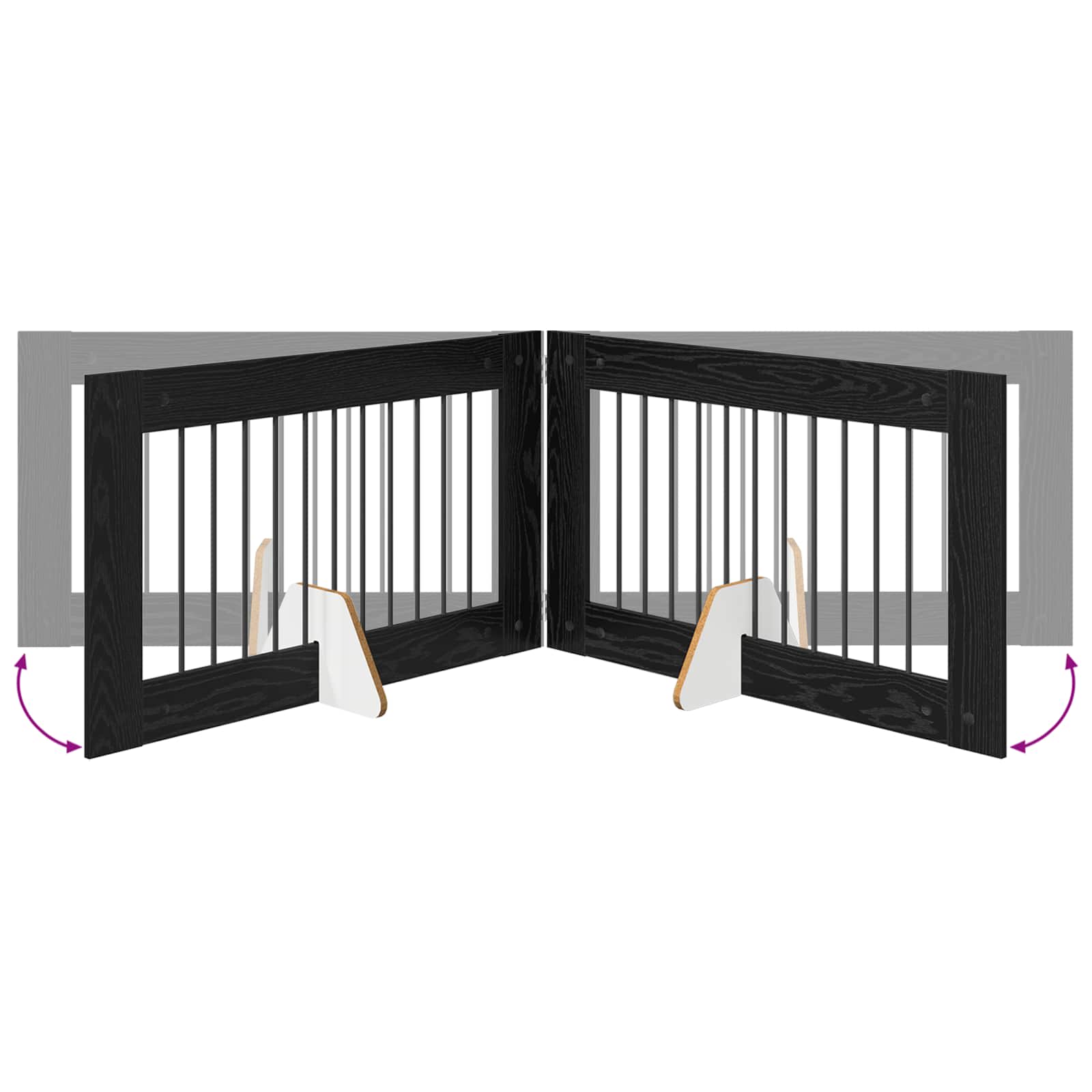 Vrata za pse s postoljem 2 pcs Crni hrast 100 x 60 cm