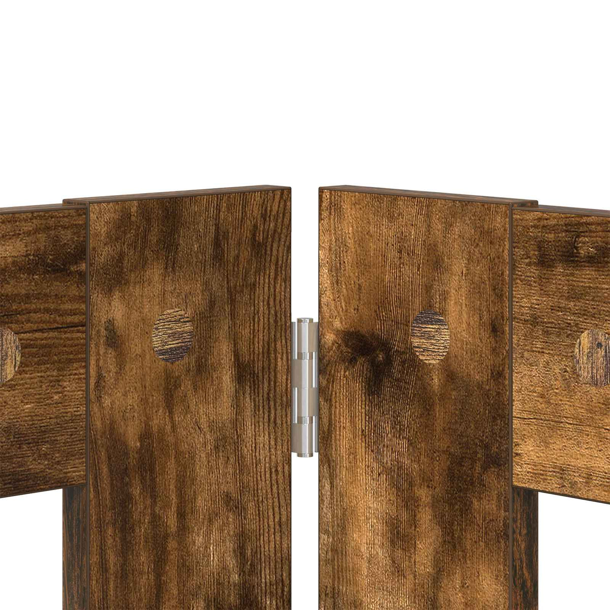 Vrata za pse s postoljem 2 pcs Dimljeni hrast 100 x 60 cm