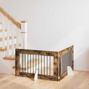 Vrata za pse s postoljem 2 pcs Dimljeni hrast 100 x 60 cm