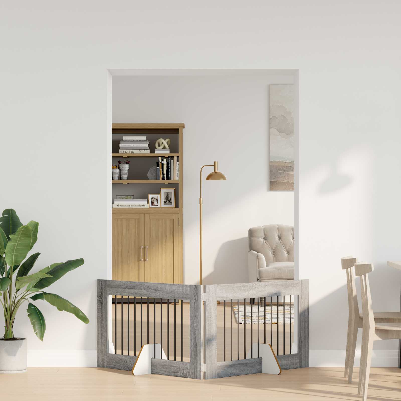 Vrata za pse s postoljem 2 pcs Siva sonoma 100 x 60 cm