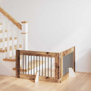Vrata za pse s postoljem 2 pcs Staro drvo 100 x 60 cm