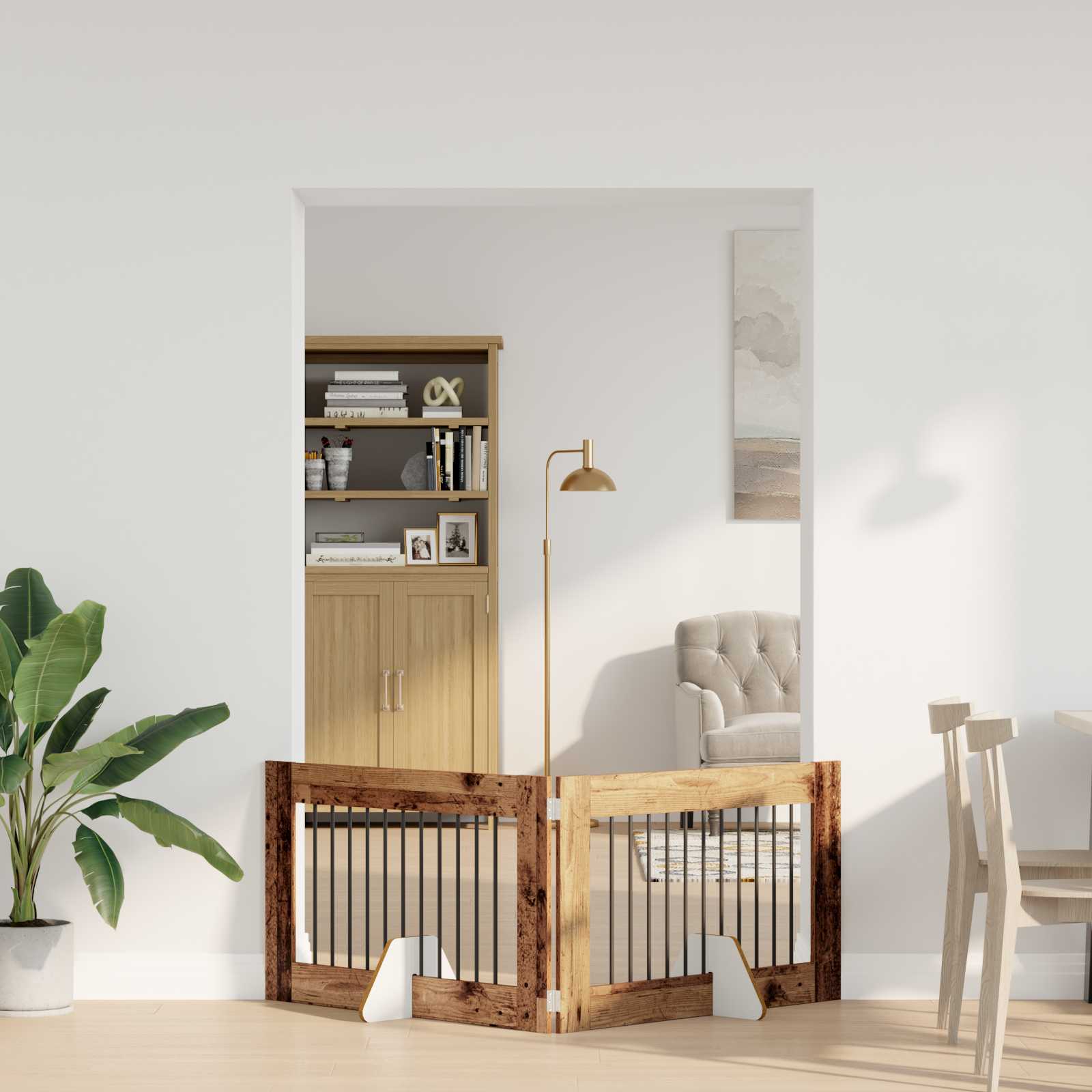 Vrata za pse s postoljem 2 pcs Staro drvo 100 x 60 cm