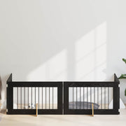 Vrata za pse s postoljem 4 pcs Crni hrast 100 x 60 cm