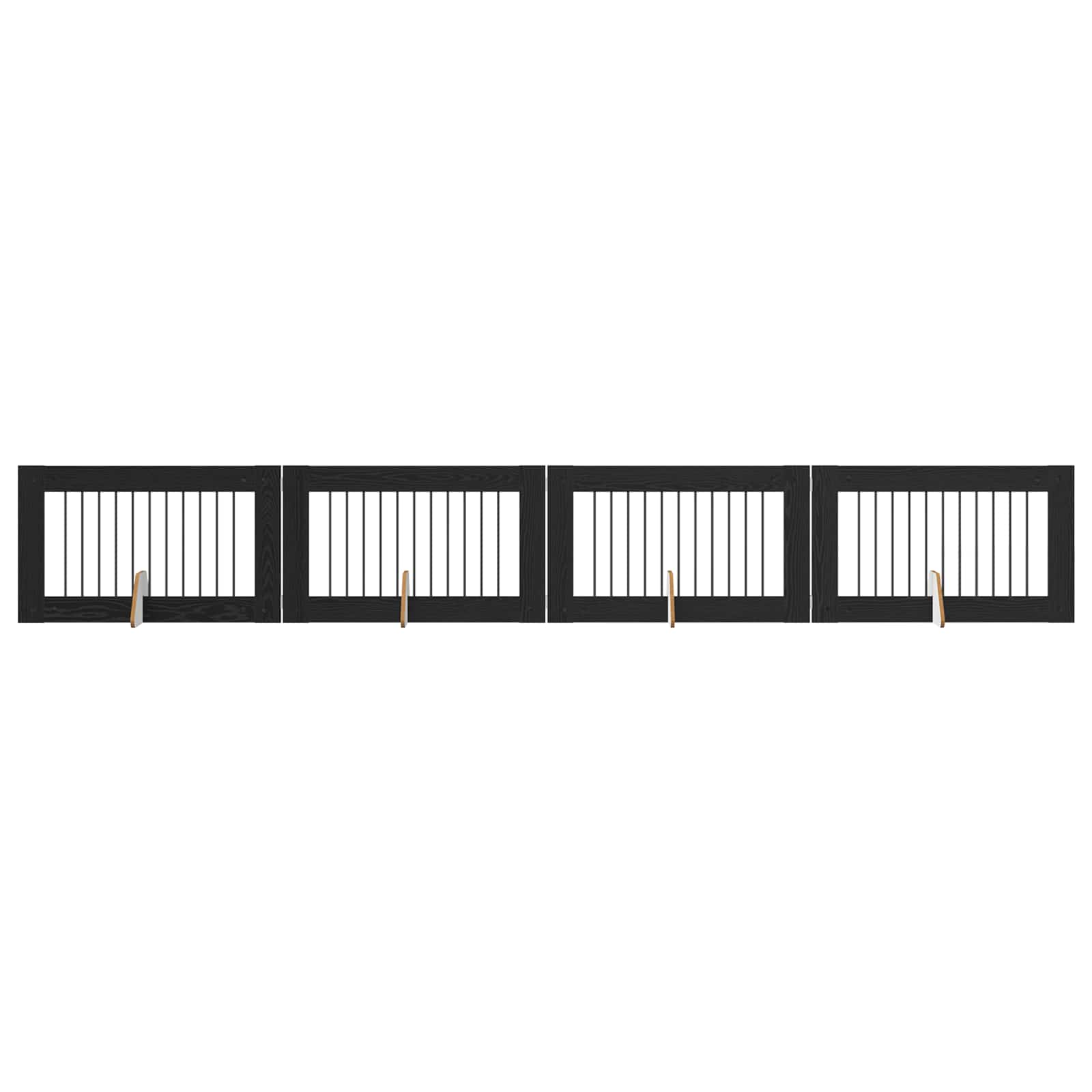 Vrata za pse s postoljem 4 pcs Crni hrast 100 x 60 cm