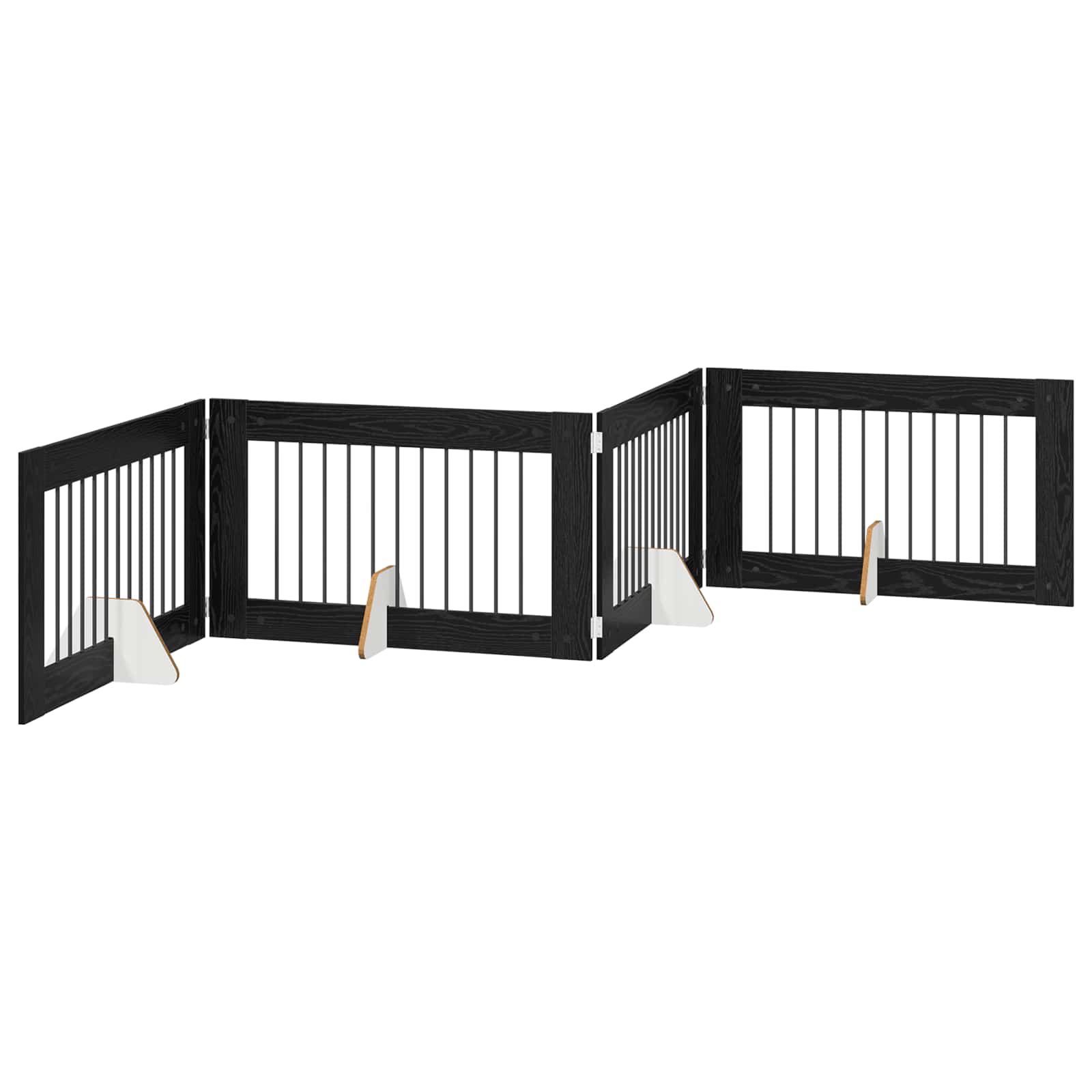 Vrata za pse s postoljem 4 pcs Crni hrast 100 x 60 cm