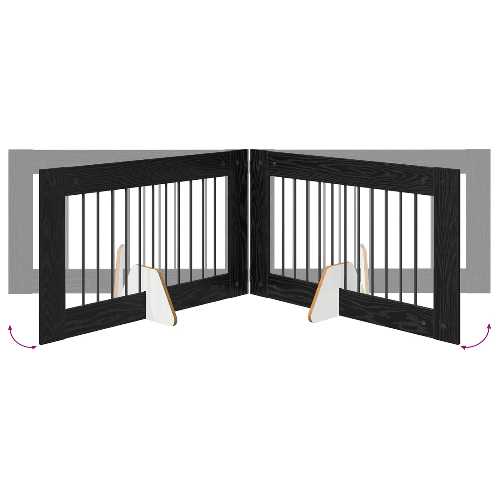 Vrata za pse s postoljem 4 pcs Crni hrast 100 x 60 cm
