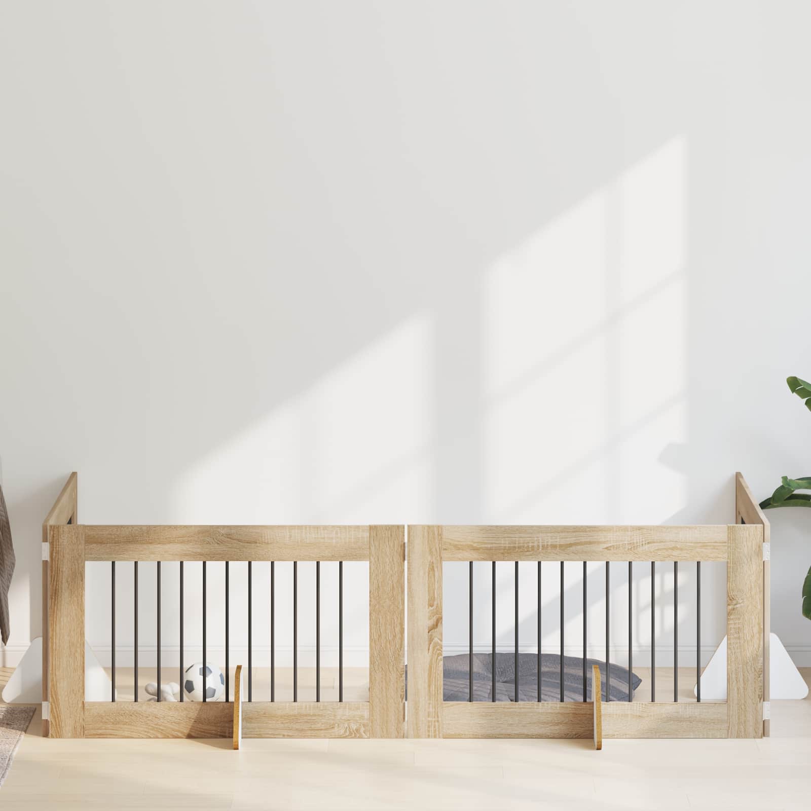 Vrata za pse s postoljem 4 pcs Hrast sonoma 100 x 60 cm