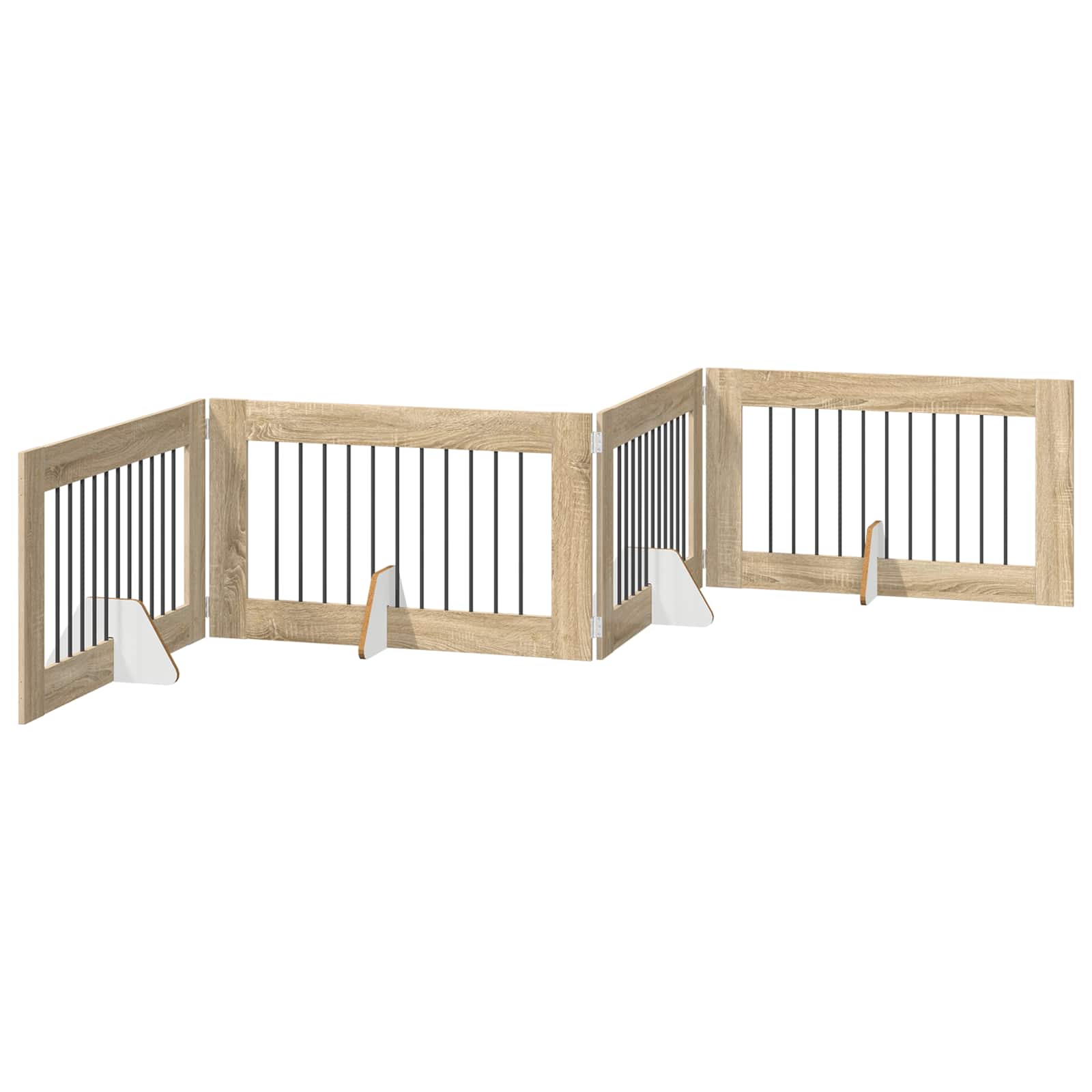 Vrata za pse s postoljem 4 pcs Hrast sonoma 100 x 60 cm