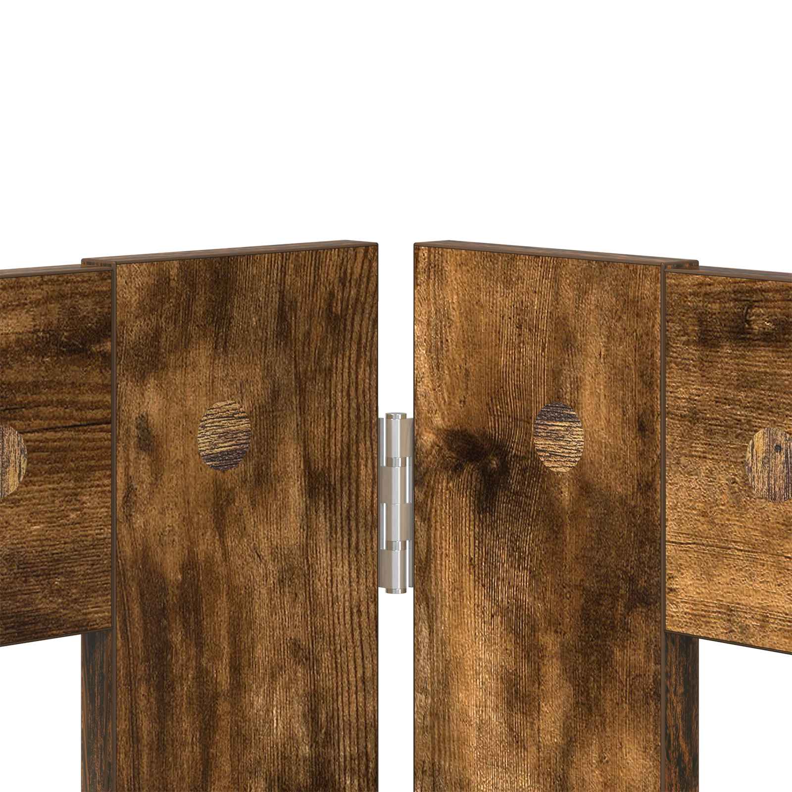 Vrata za pse s postoljem 4 pcs Dimljeni hrast 100 x 60 cm
