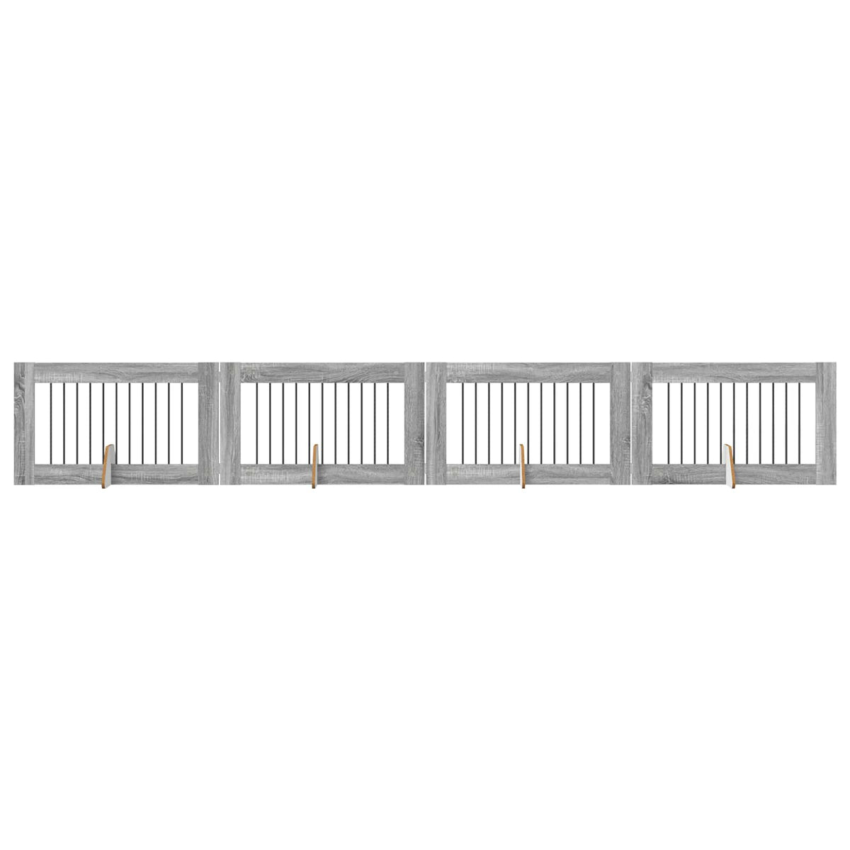 Vrata za pse s postoljem 4 pcs Siva sonoma 100 x 60 cm