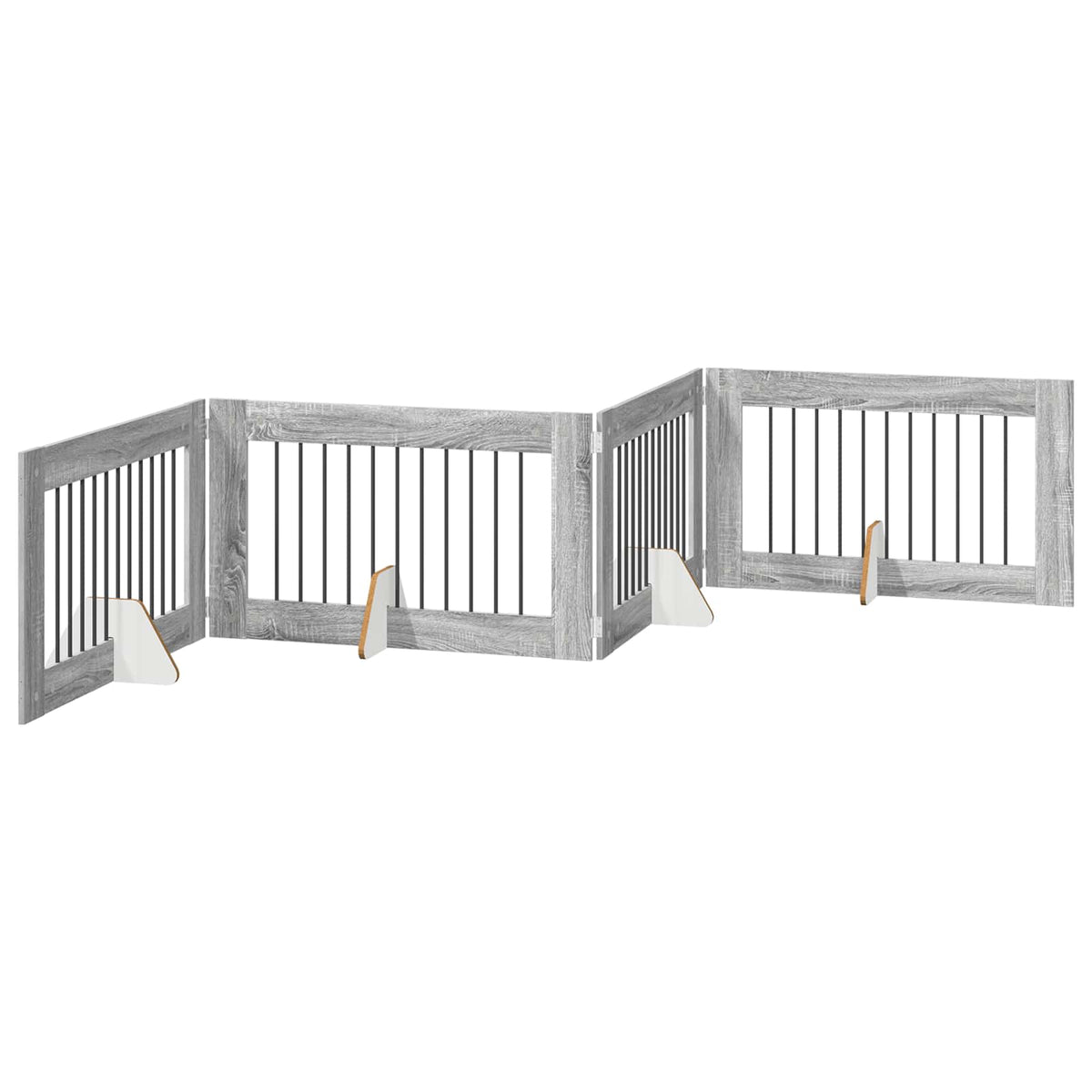 Vrata za pse s postoljem 4 pcs Siva sonoma 100 x 60 cm