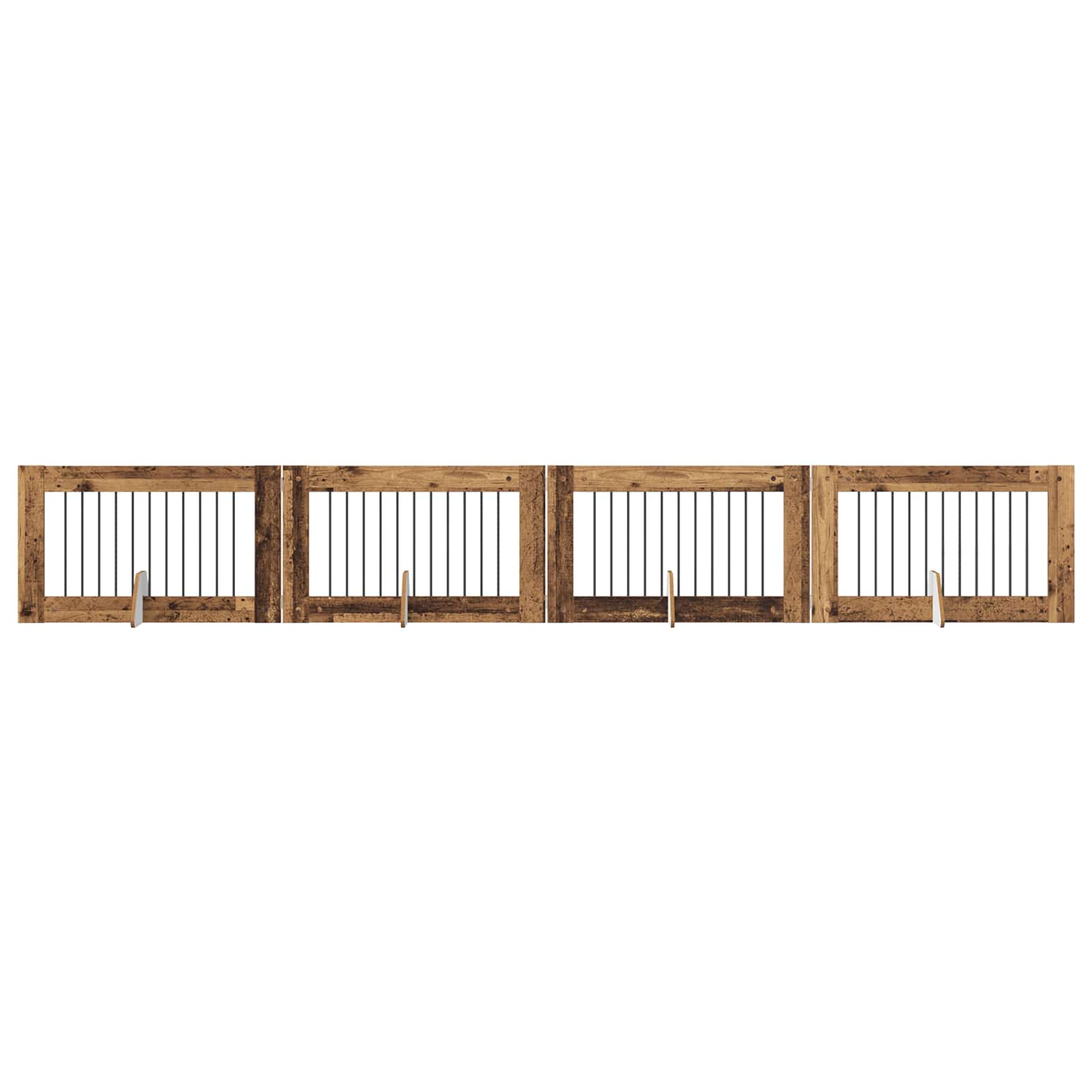 Vrata za pse s postoljem 4 pcs Staro drvo 100 x 60 cm