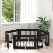 Vrata za pse s postoljem 6 pcs Crni hrast 100 x 60 cm