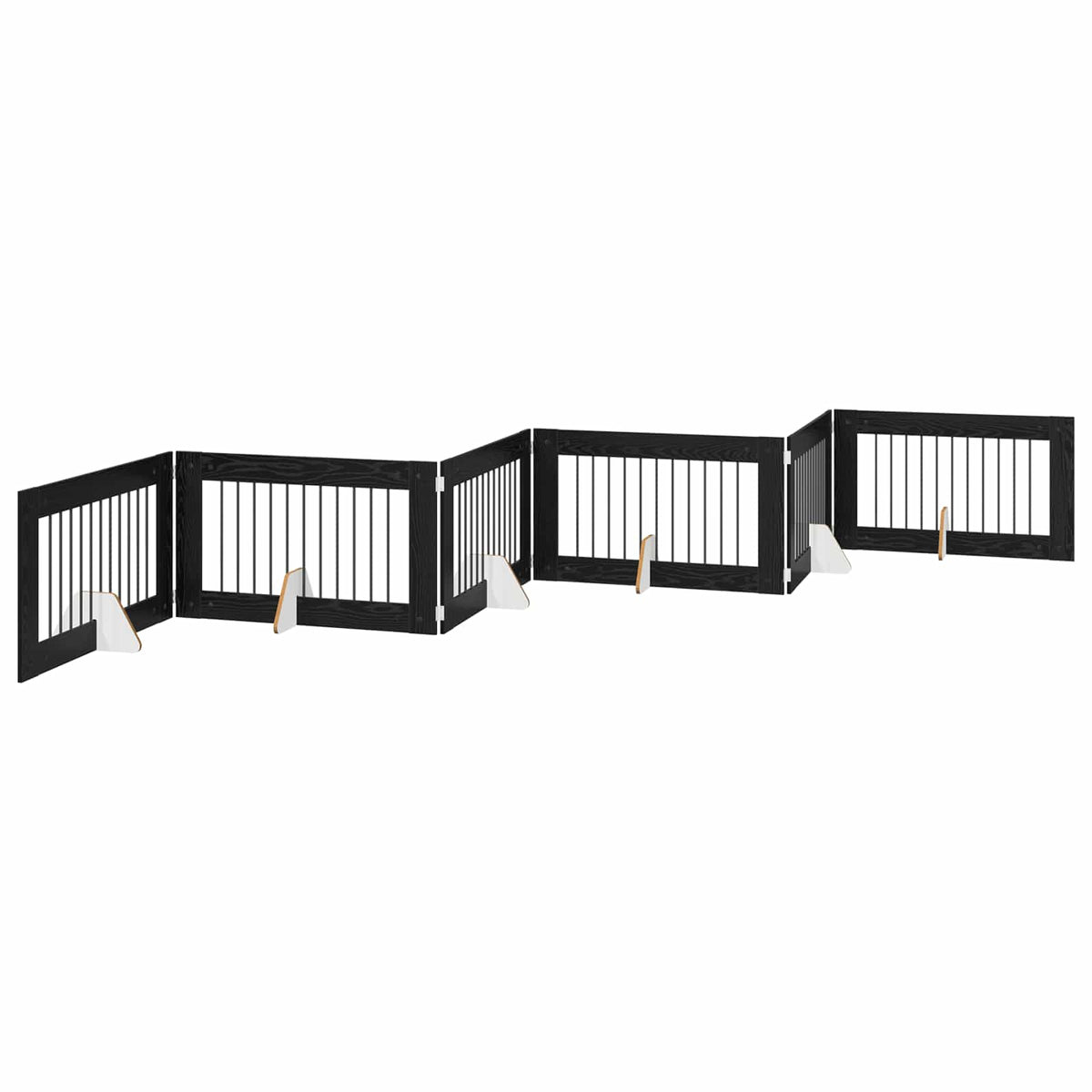 Vrata za pse s postoljem 6 pcs Crni hrast 100 x 60 cm