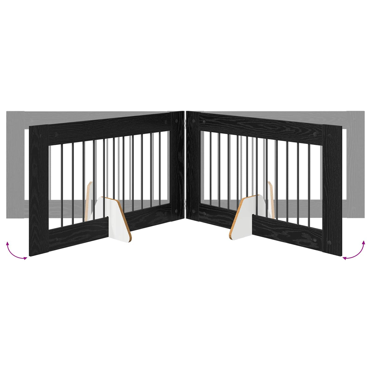 Vrata za pse s postoljem 6 pcs Crni hrast 100 x 60 cm