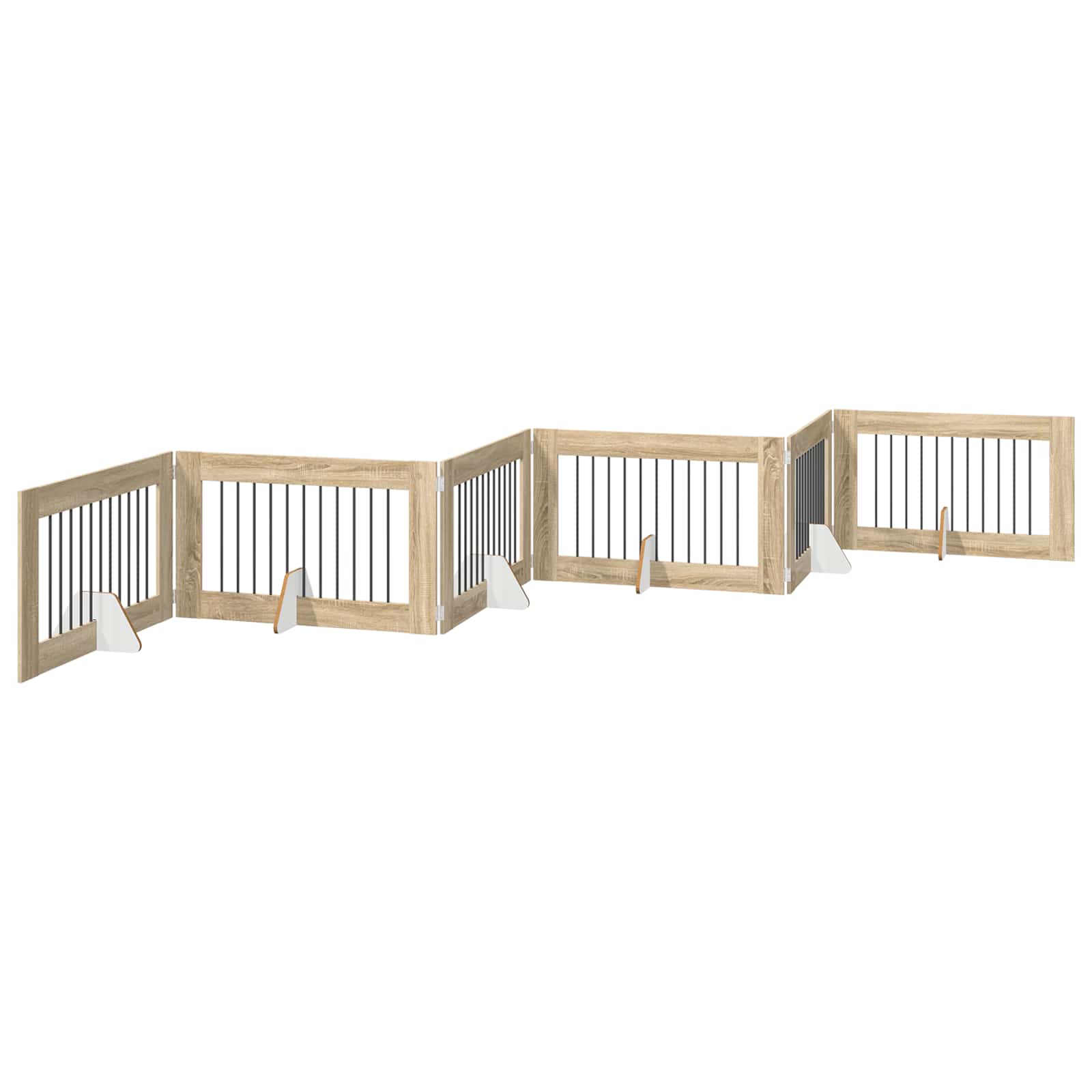 Vrata za pse s postoljem 6 pcs Hrast sonoma 100 x 60 cm