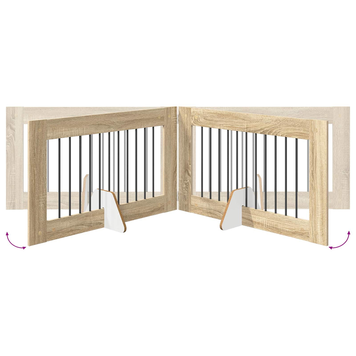 Vrata za pse s postoljem 6 pcs Hrast sonoma 100 x 60 cm