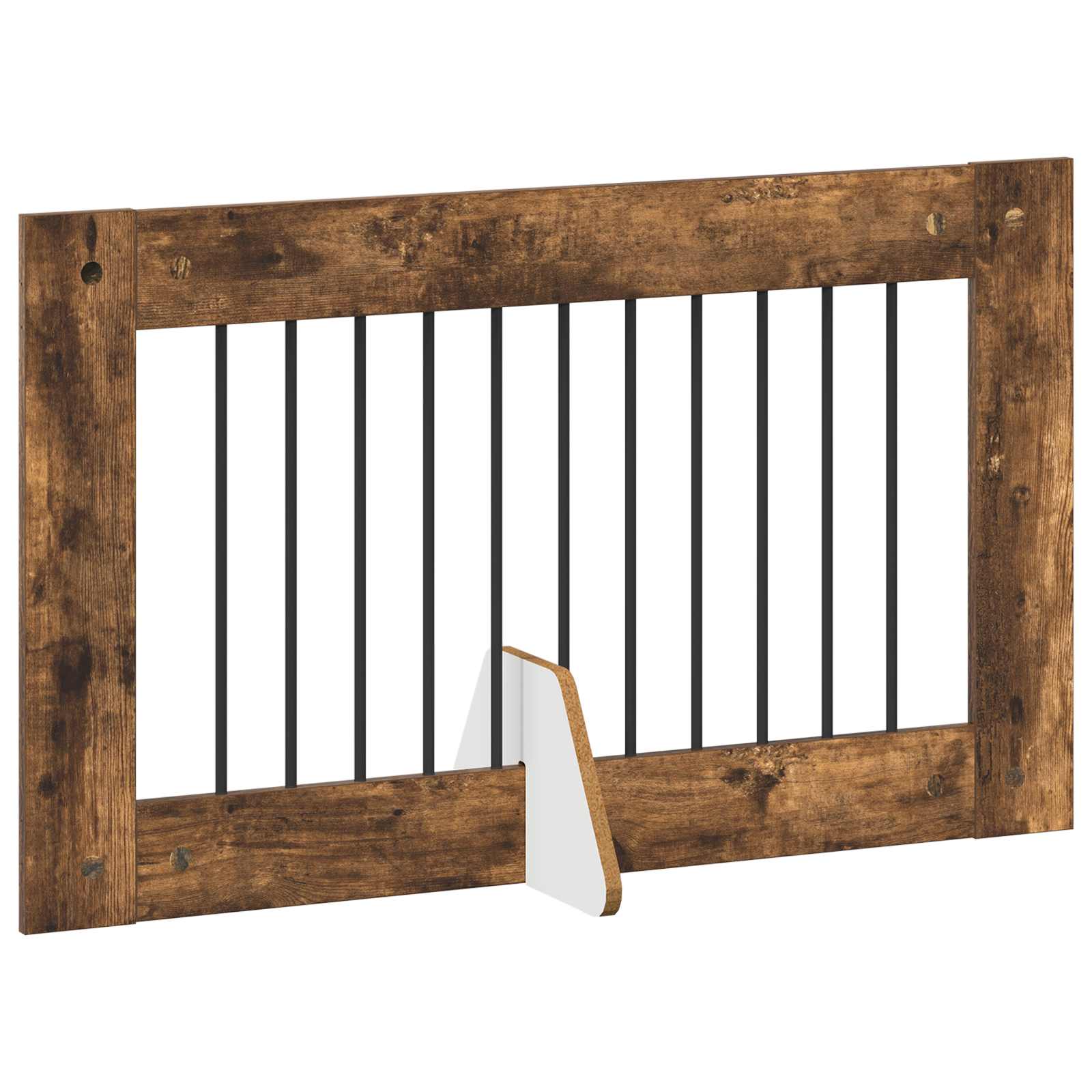 Vrata za pse s postoljem 6 pcs Dimljeni hrast 100 x 60 cm