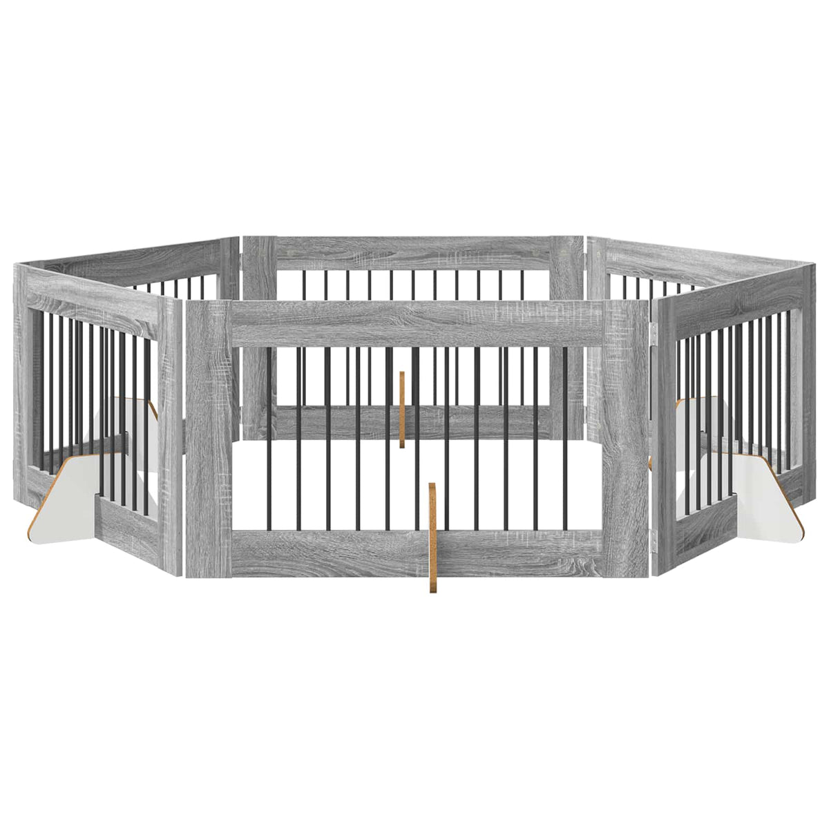 Vrata za pse s postoljem 6 pcs Siva sonoma 100 x 60 cm