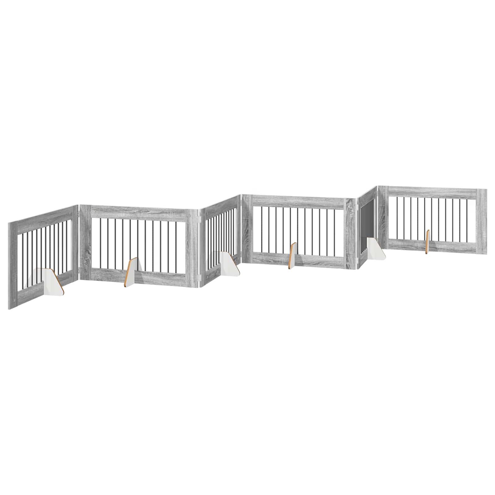 Vrata za pse s postoljem 6 pcs Siva sonoma 100 x 60 cm