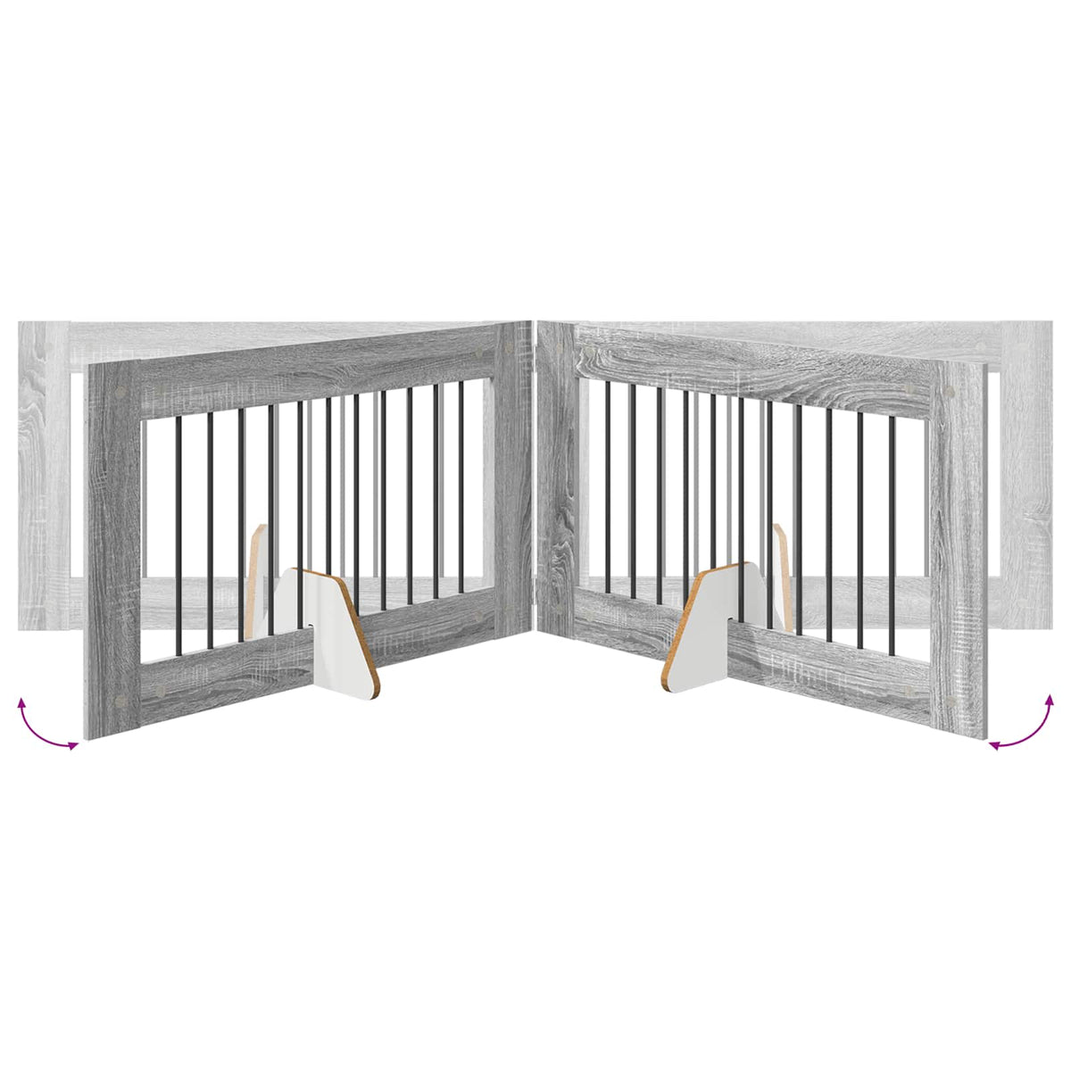 Vrata za pse s postoljem 6 pcs Siva sonoma 100 x 60 cm
