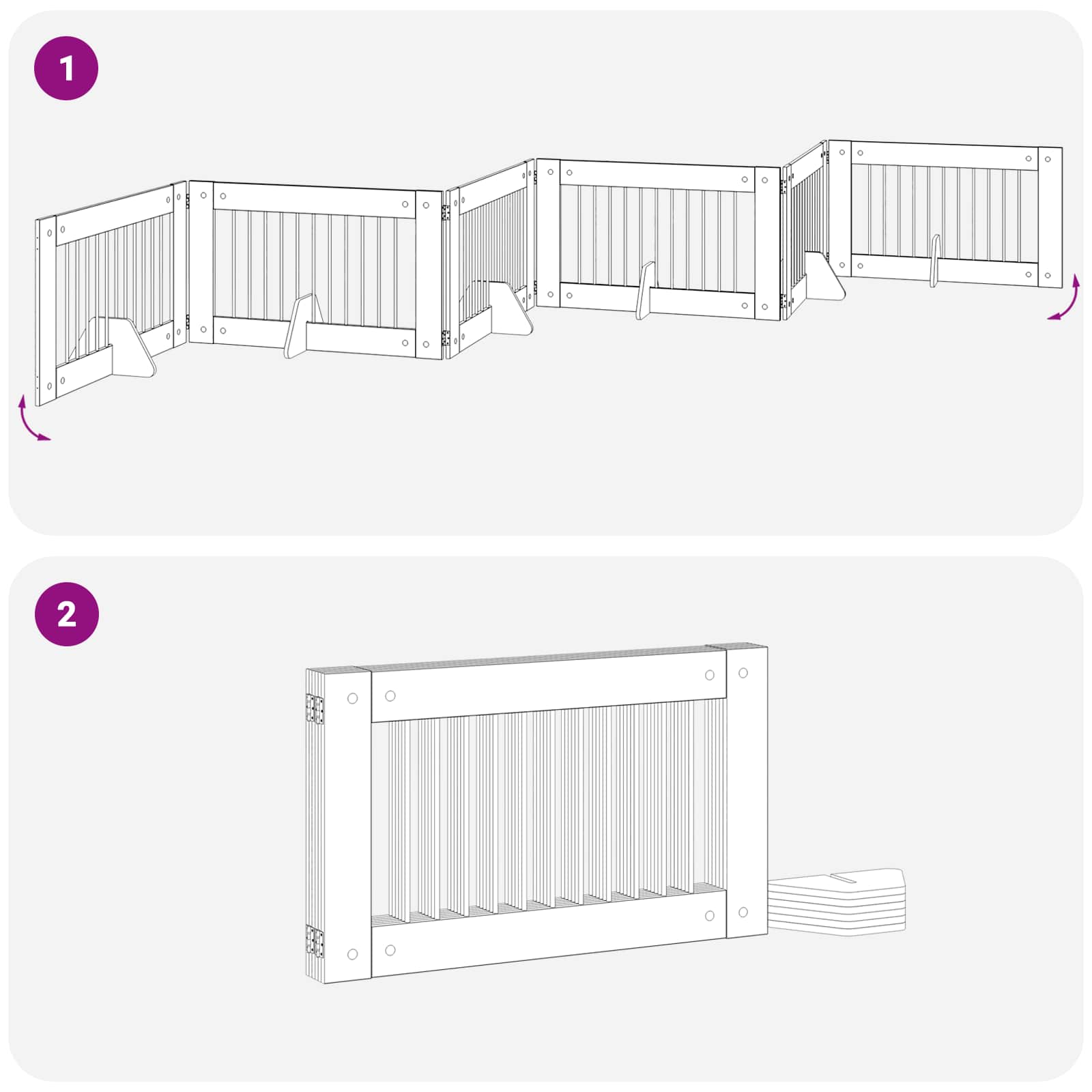 Vrata za pse s postoljem 6 pcs Siva sonoma 100 x 60 cm
