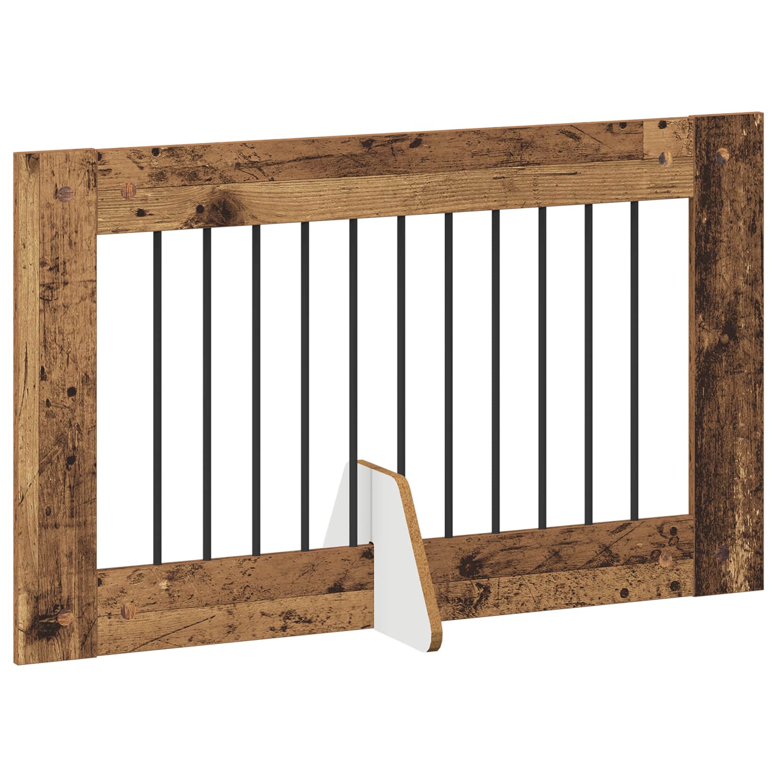 Vrata za pse s postoljem 6 pcs Staro drvo 100 x 60 cm