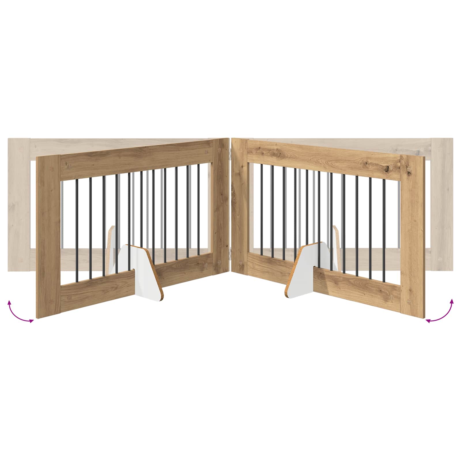 Vrata za pse s postoljem 6 pcs Hrast artisan 100 x 60 cm