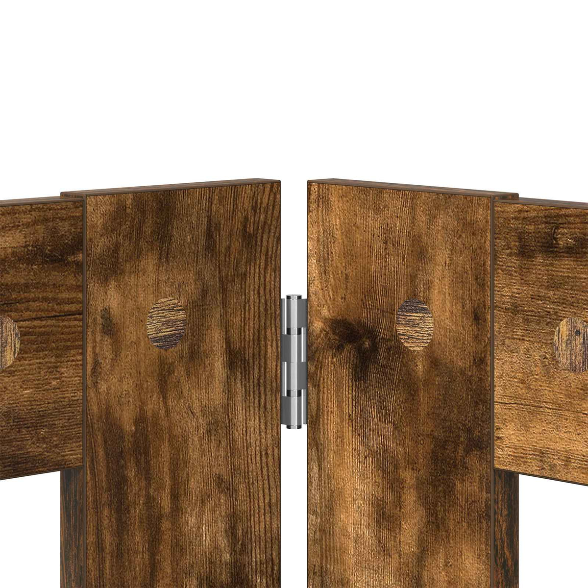 Vrata za pse s postoljem 2 pcs Dimljeni hrast 80 x 60 cm