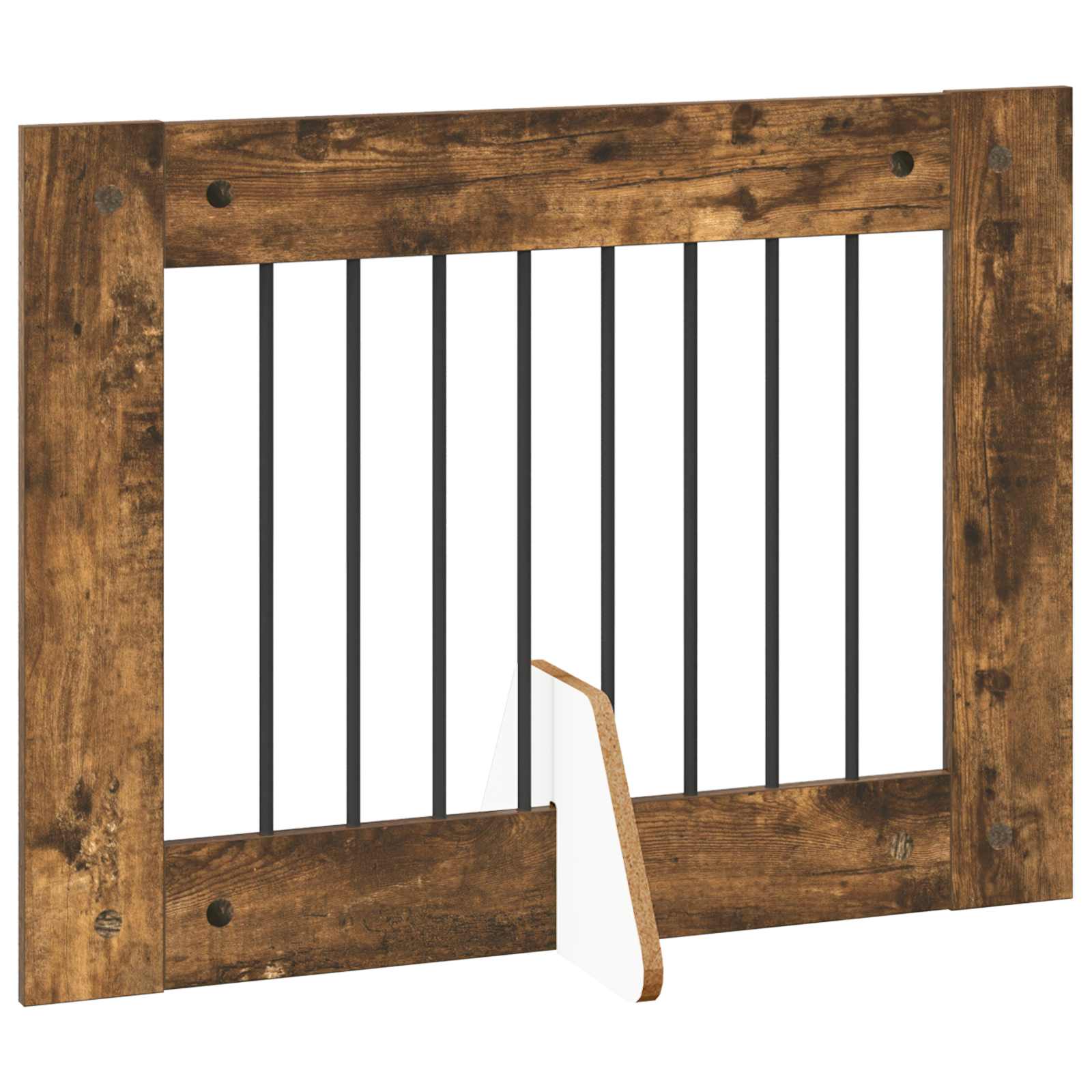 Vrata za pse s postoljem 2 pcs Dimljeni hrast 80 x 60 cm