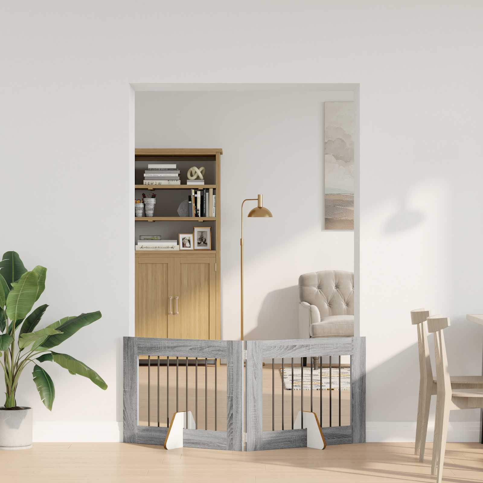 Vrata za pse s postoljem 2 pcs Siva sonoma 80 x 60 cm