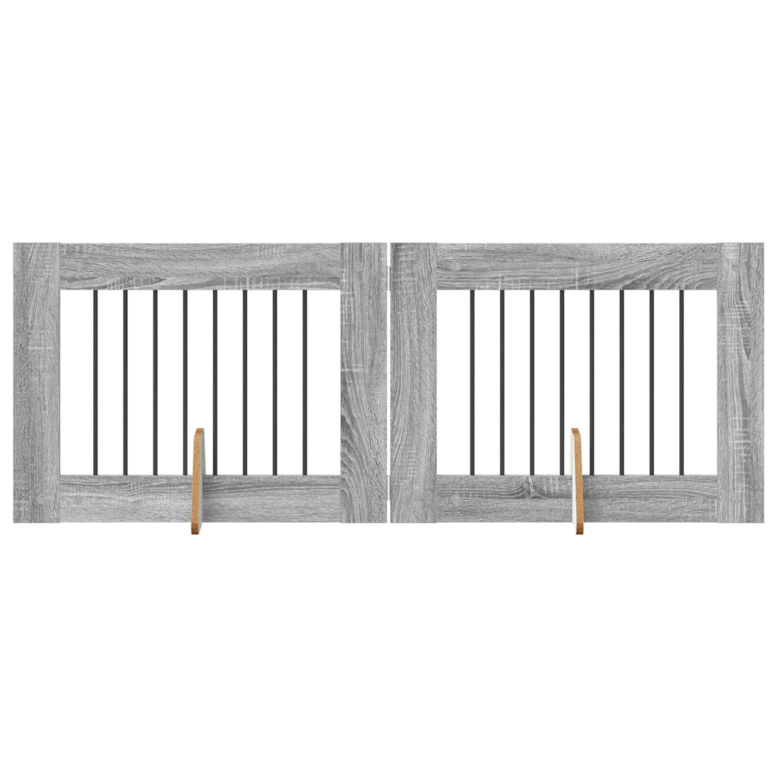 Vrata za pse s postoljem 2 pcs Siva sonoma 80 x 60 cm