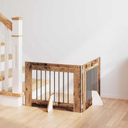 Vrata za pse s postoljem 2 pcs Staro drvo 80 x 60 cm