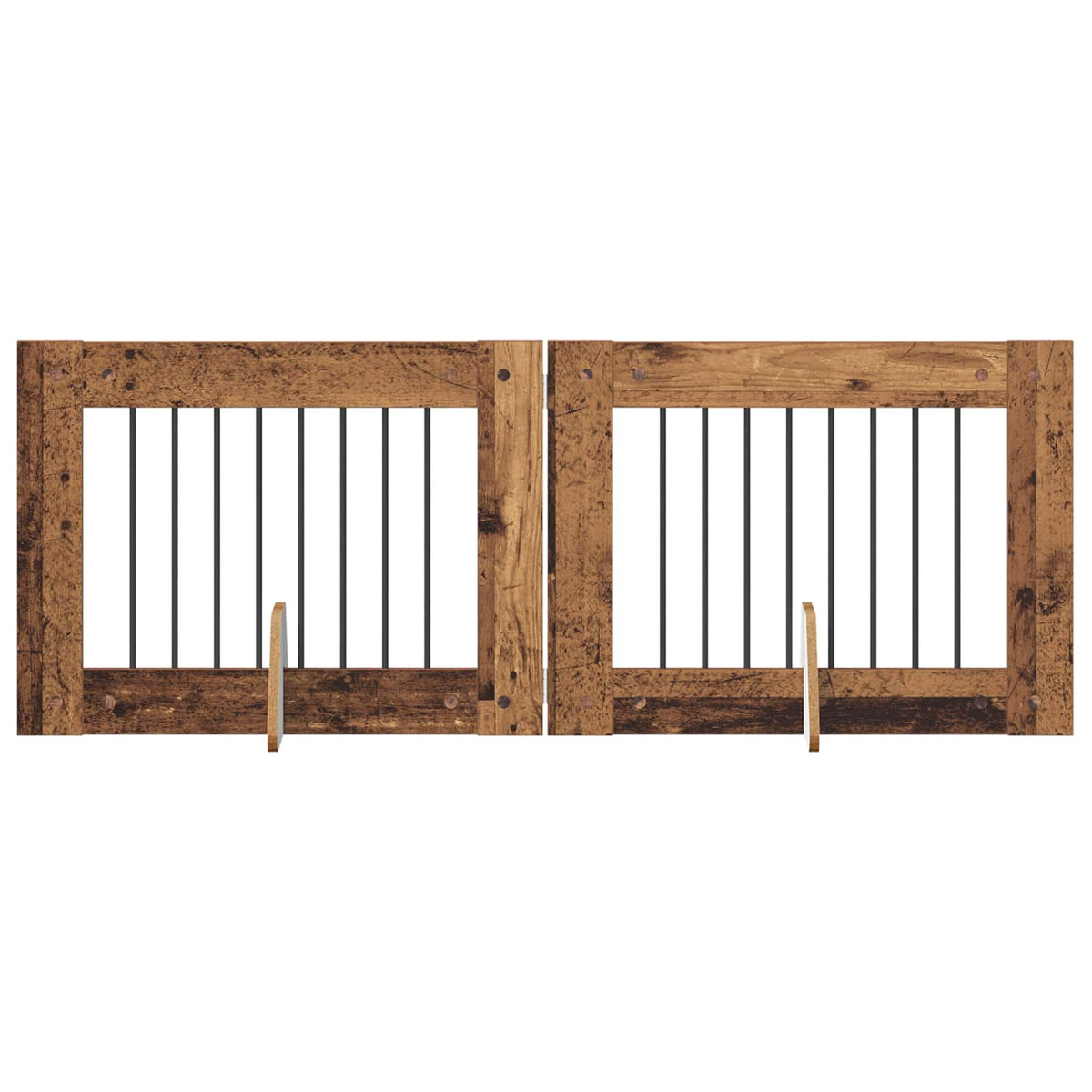 Vrata za pse s postoljem 2 pcs Staro drvo 80 x 60 cm