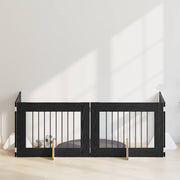 Vrata za pse s postoljem 4 pcs Crni hrast 80 x 60 cm