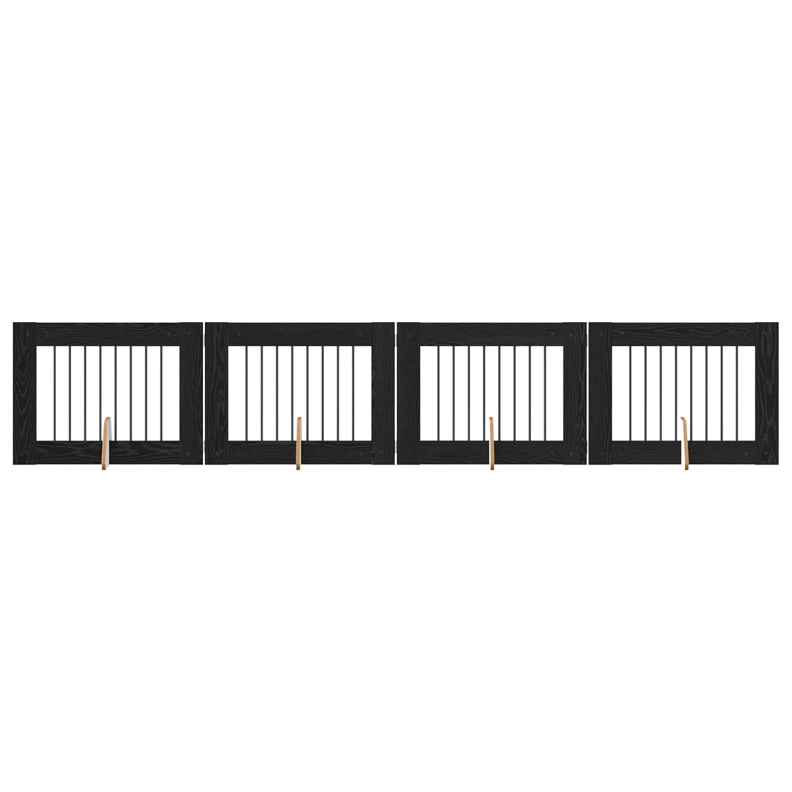 Vrata za pse s postoljem 4 pcs Crni hrast 80 x 60 cm
