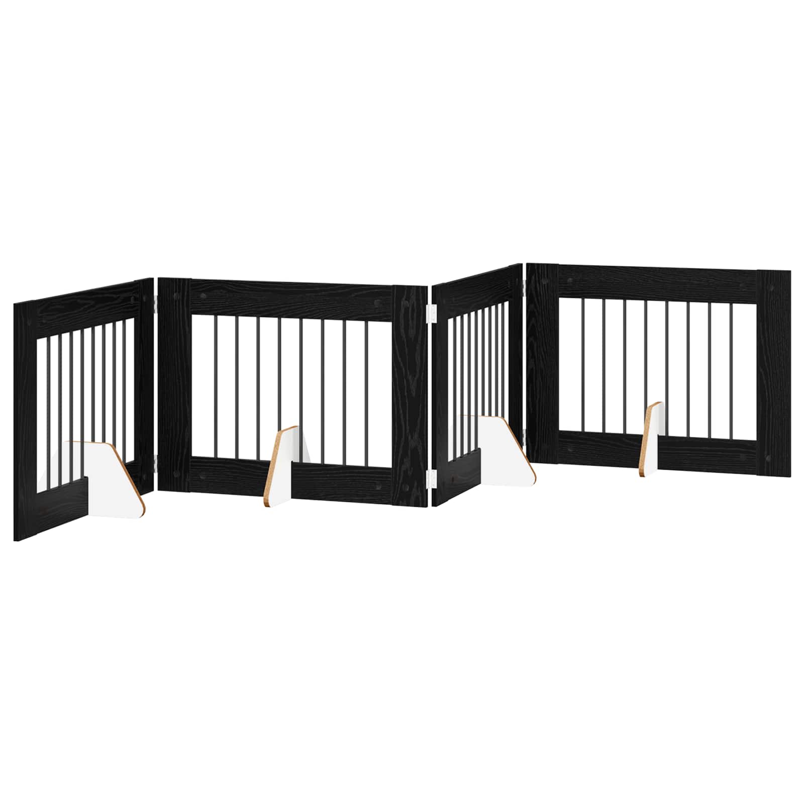 Vrata za pse s postoljem 4 pcs Crni hrast 80 x 60 cm