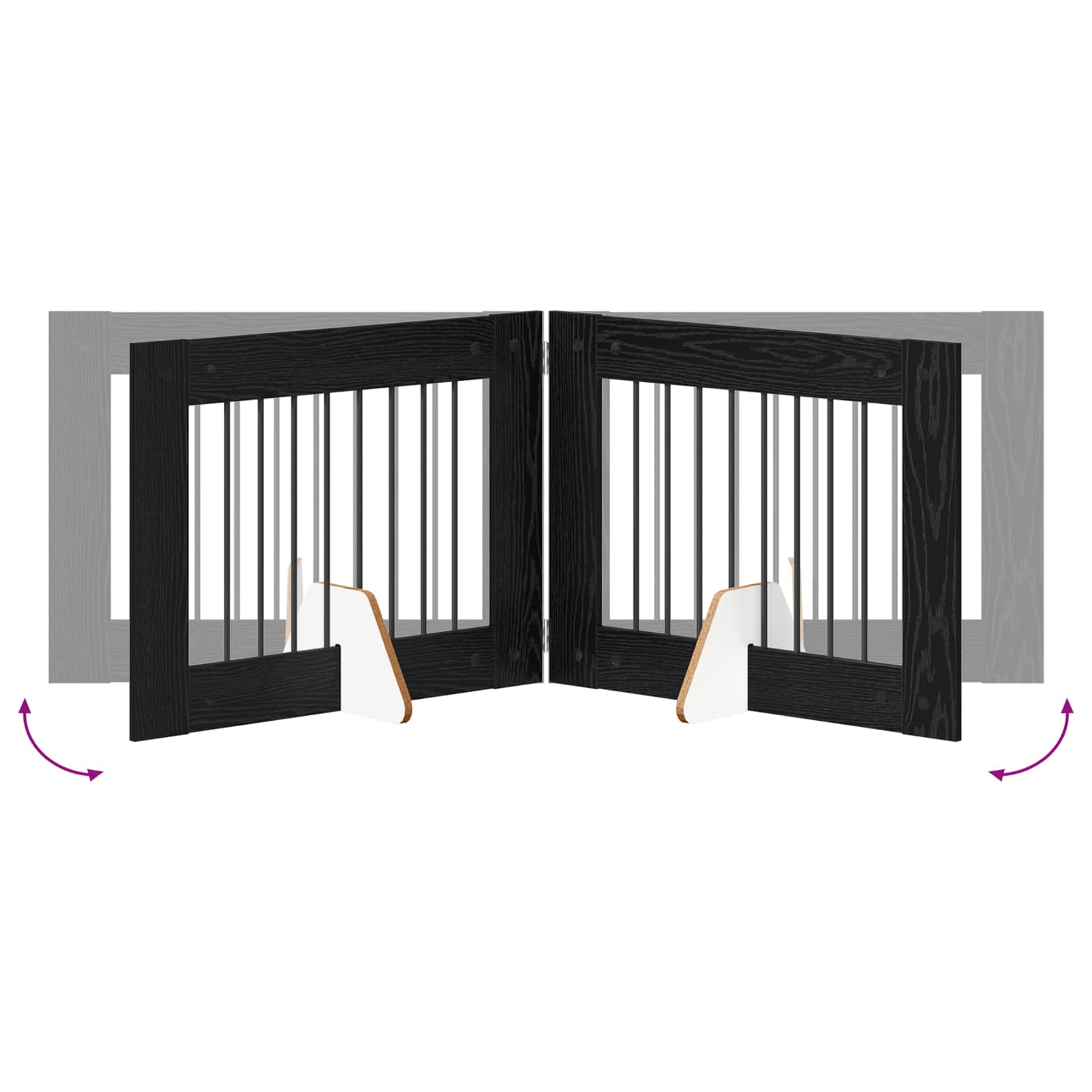 Vrata za pse s postoljem 4 pcs Crni hrast 80 x 60 cm