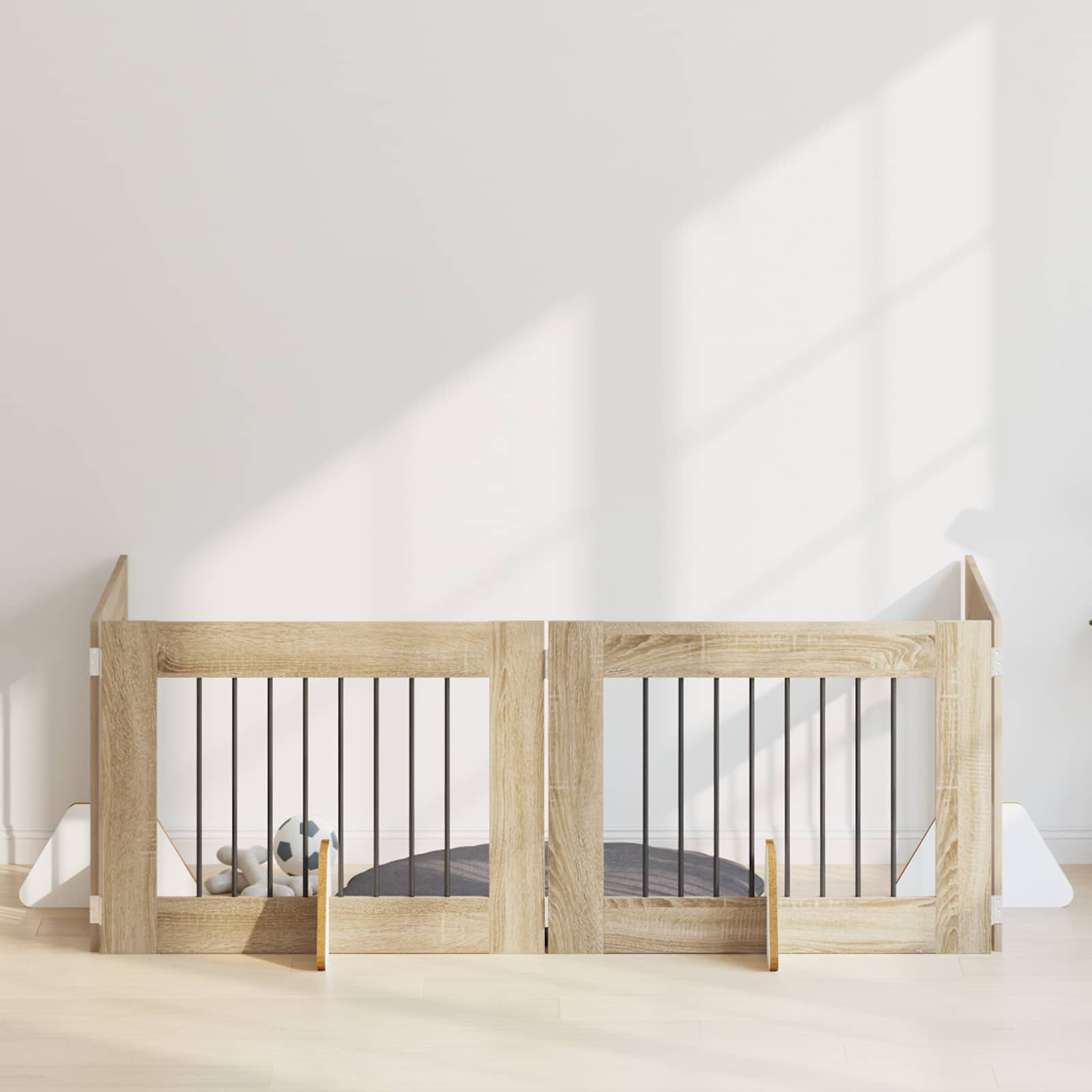 Vrata za pse s postoljem 4 pcs Hrast sonoma 80 x 60 cm
