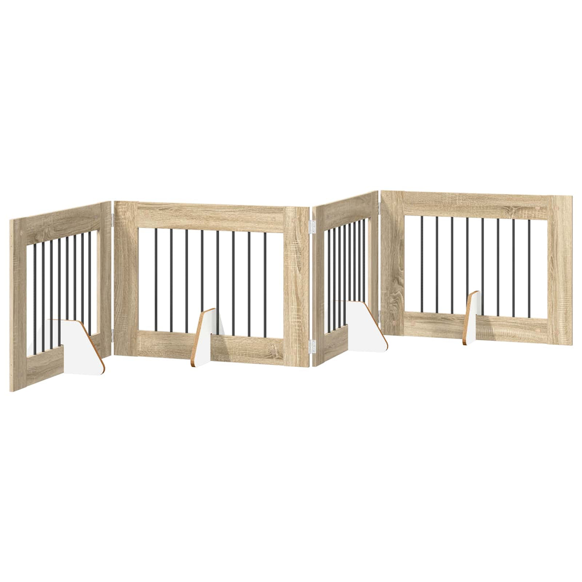 Vrata za pse s postoljem 4 pcs Hrast sonoma 80 x 60 cm