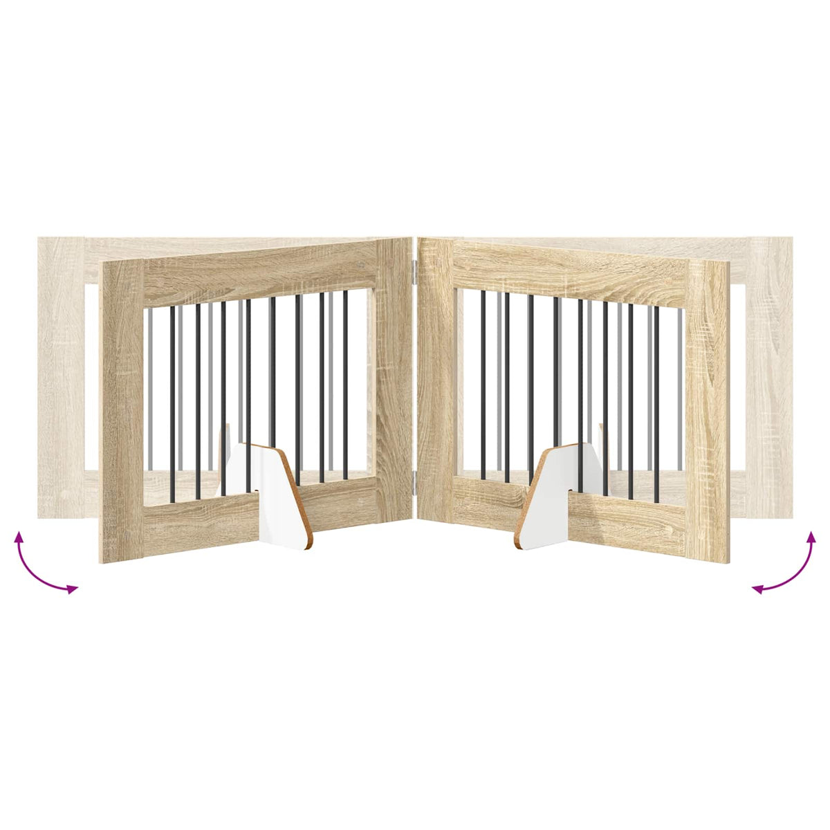 Vrata za pse s postoljem 4 pcs Hrast sonoma 80 x 60 cm